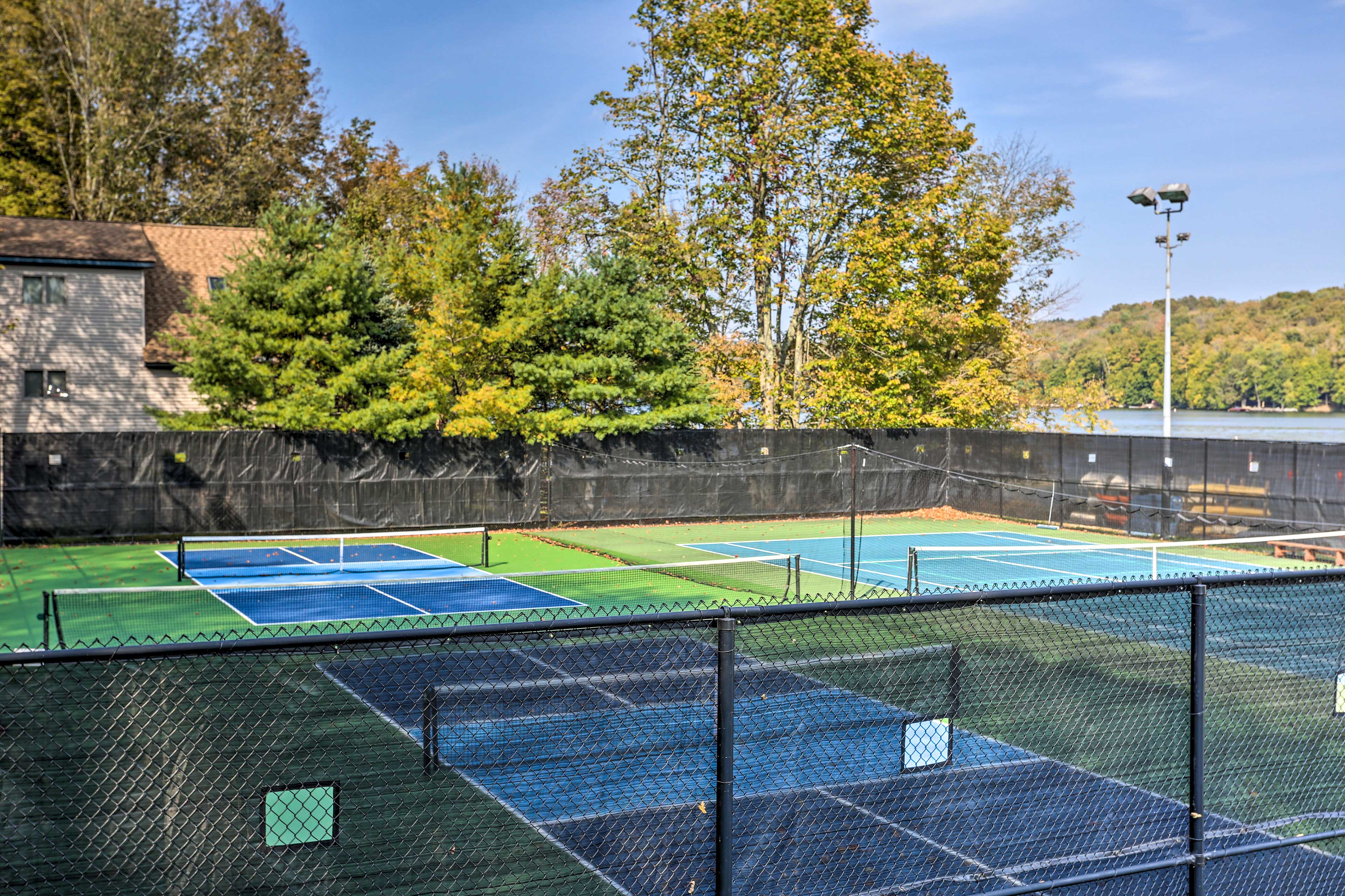 Play some doubles on the court.