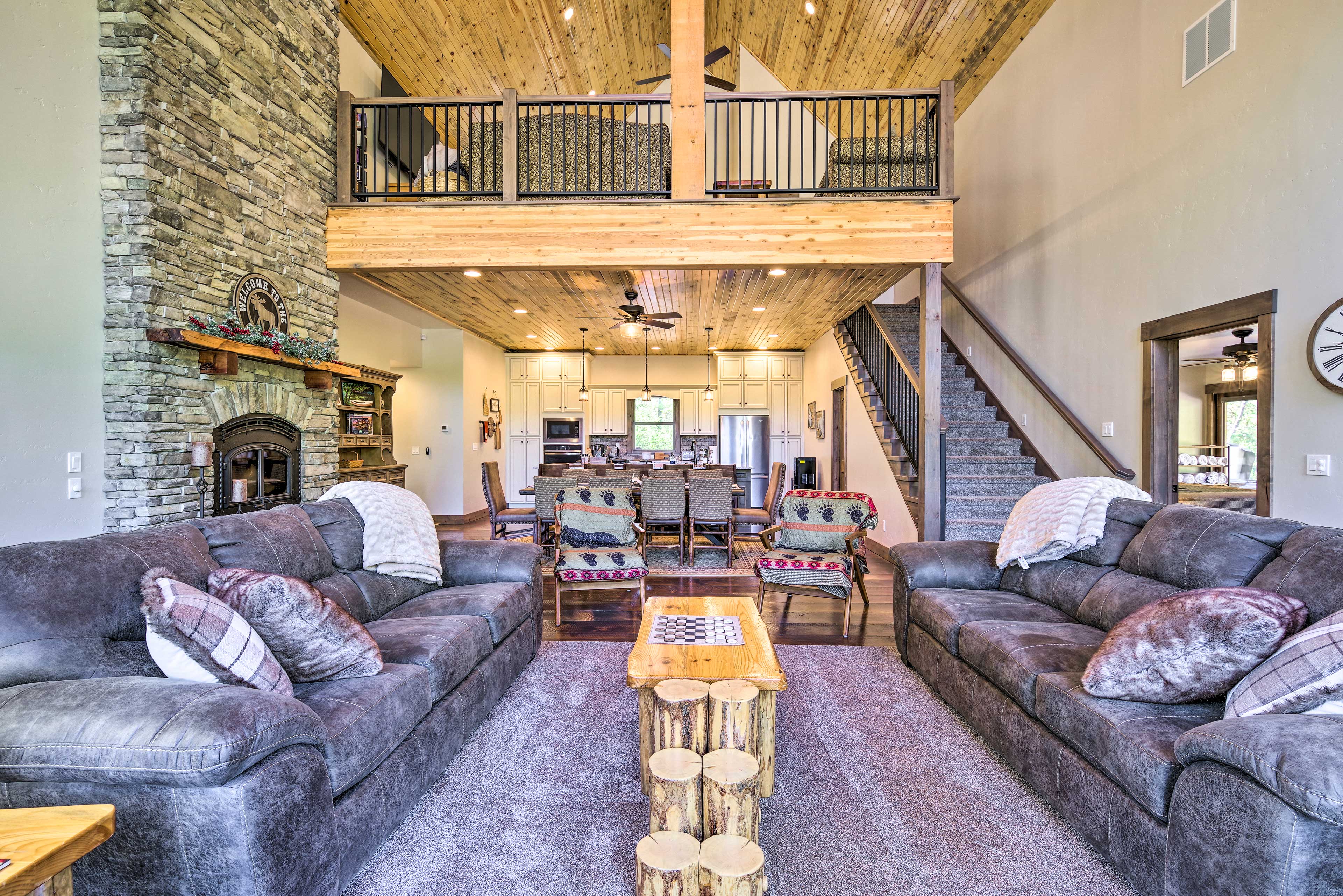 Main Living Space: Dining Table | Cathedral Ceilings