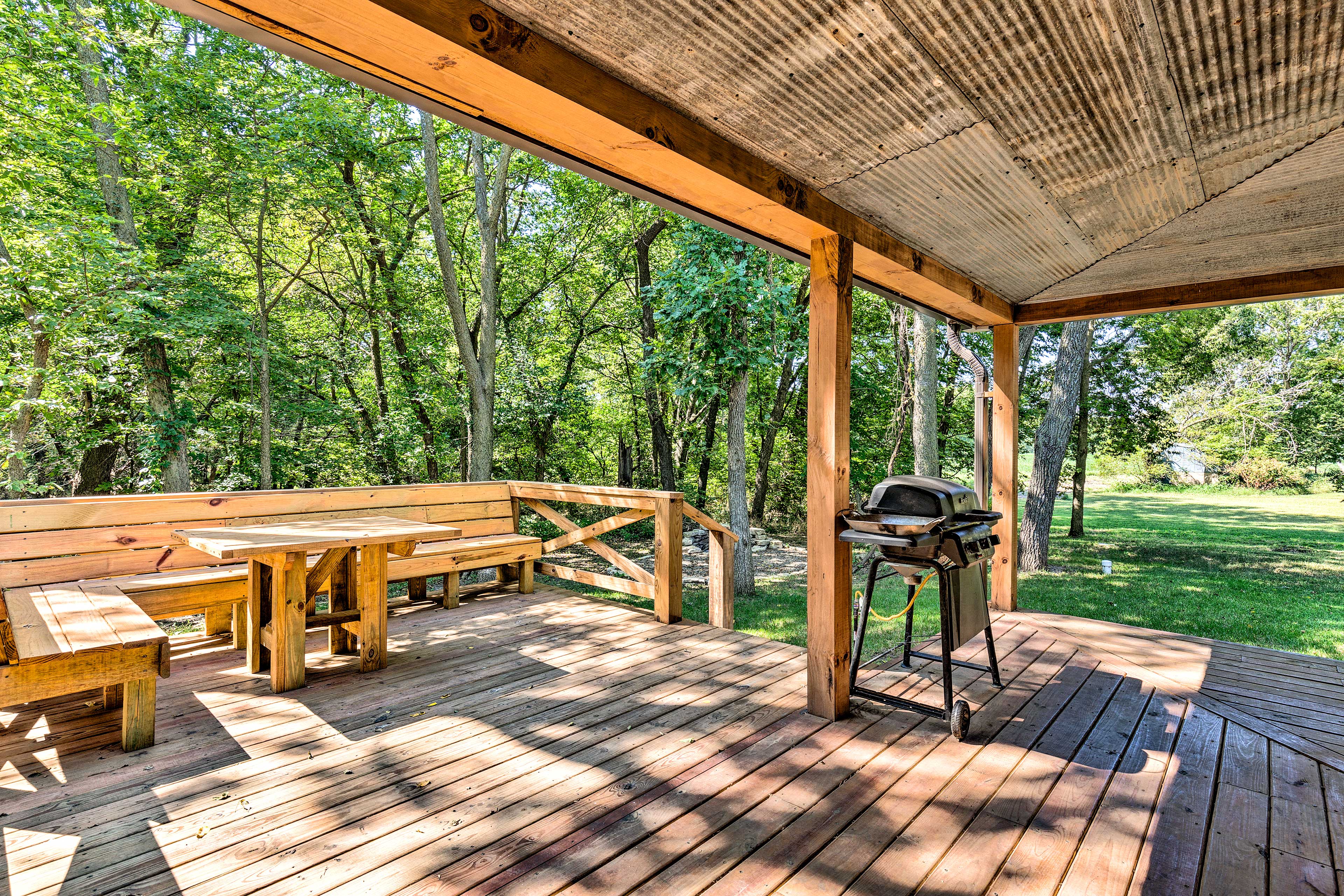 The wraparound porch is the ideal place to hang out.