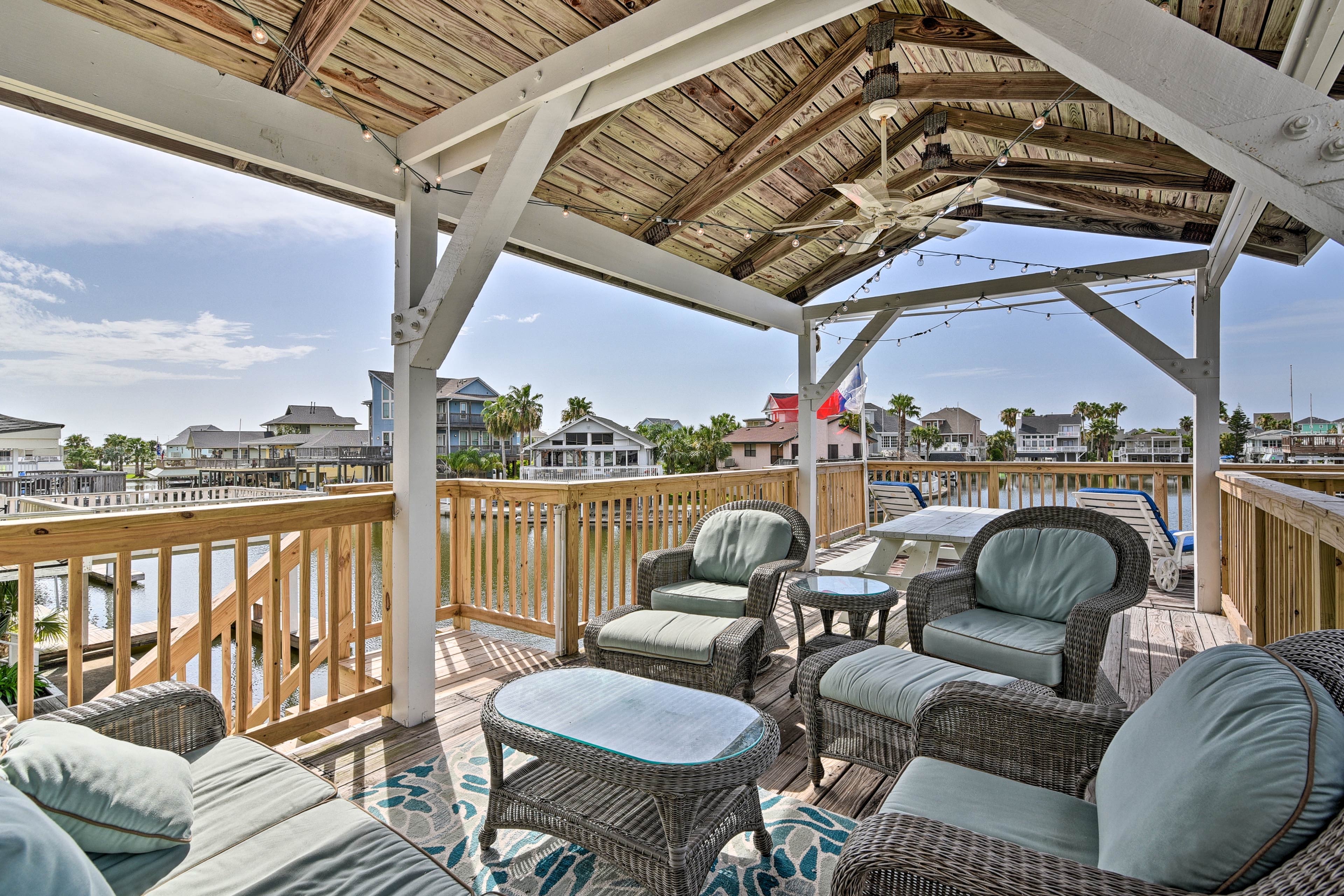 Spend time reconnecting with loved ones on the spacious deck.