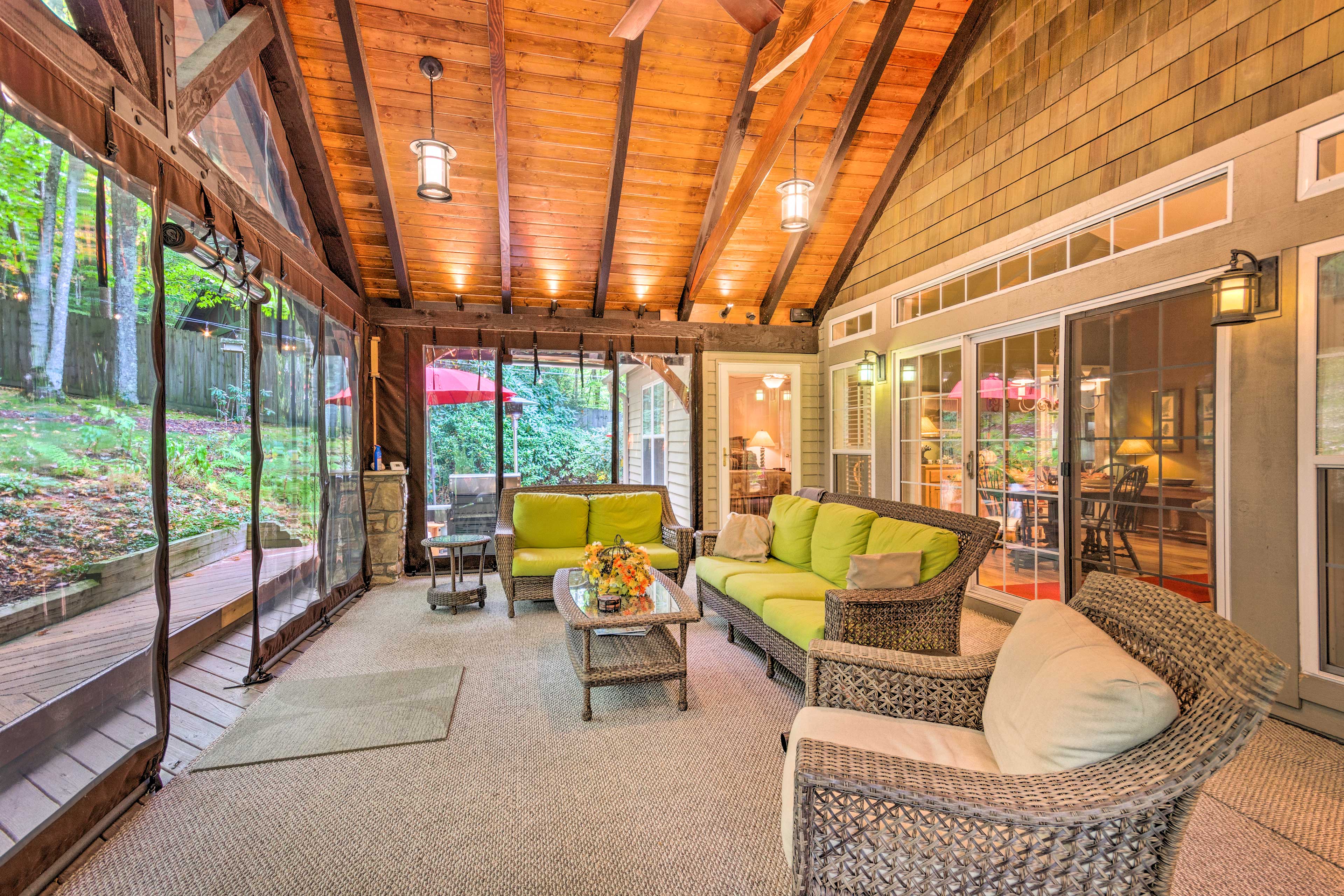 Step outside to unwind in the massive screened porch.