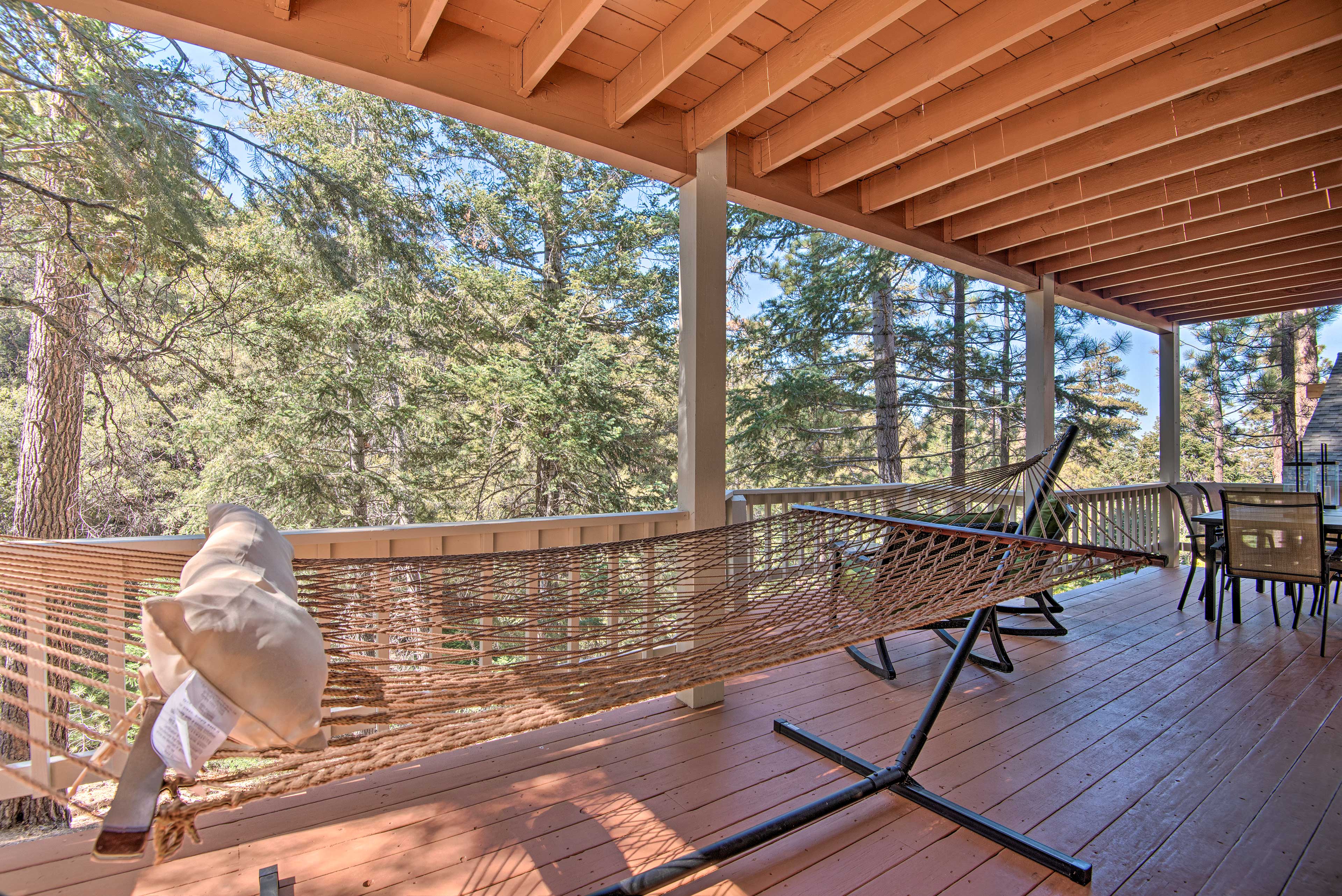 The hammock is an ideal spot for a midday nap!