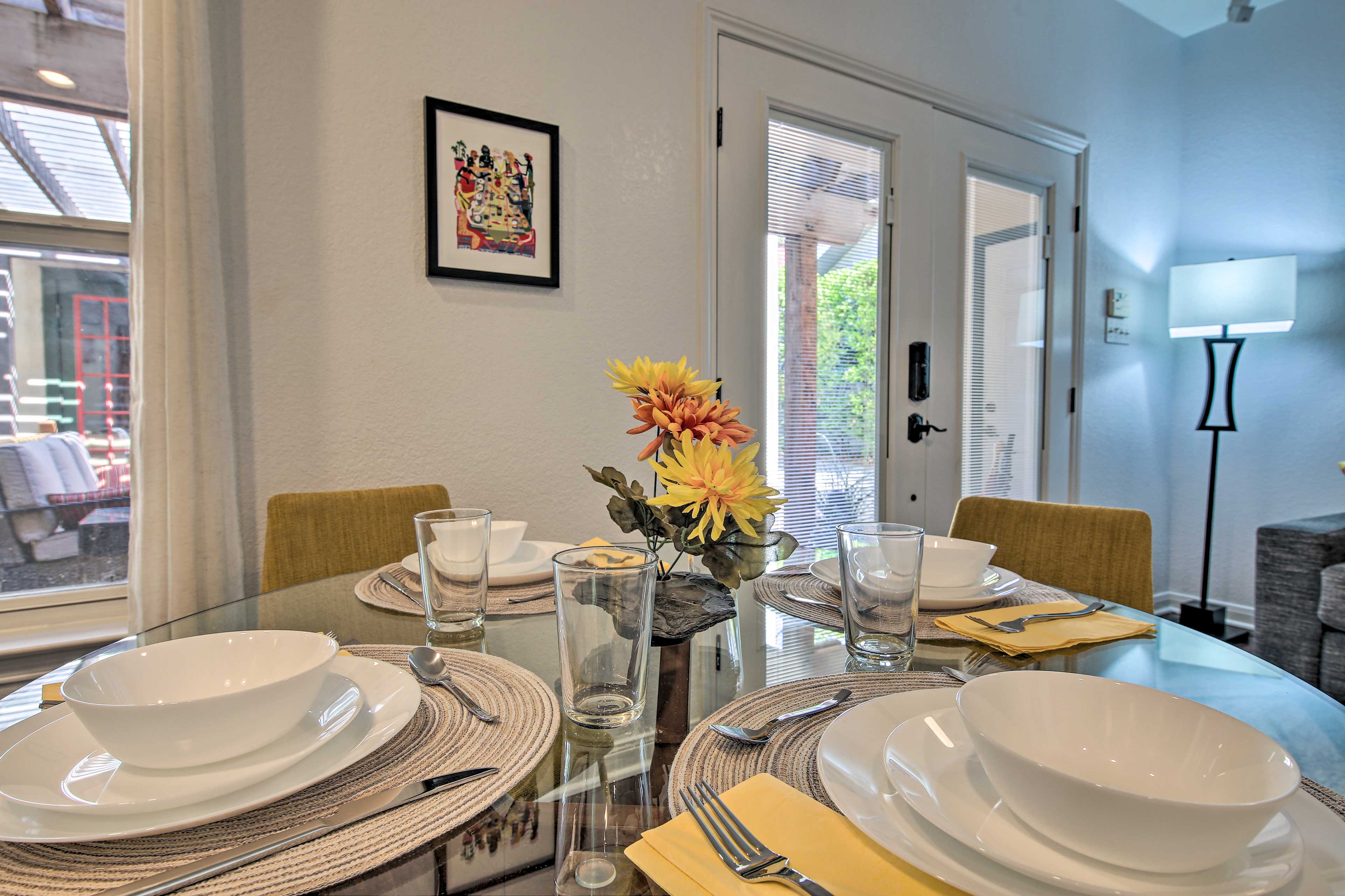 Set the table to share a delicious home-cooked meal.