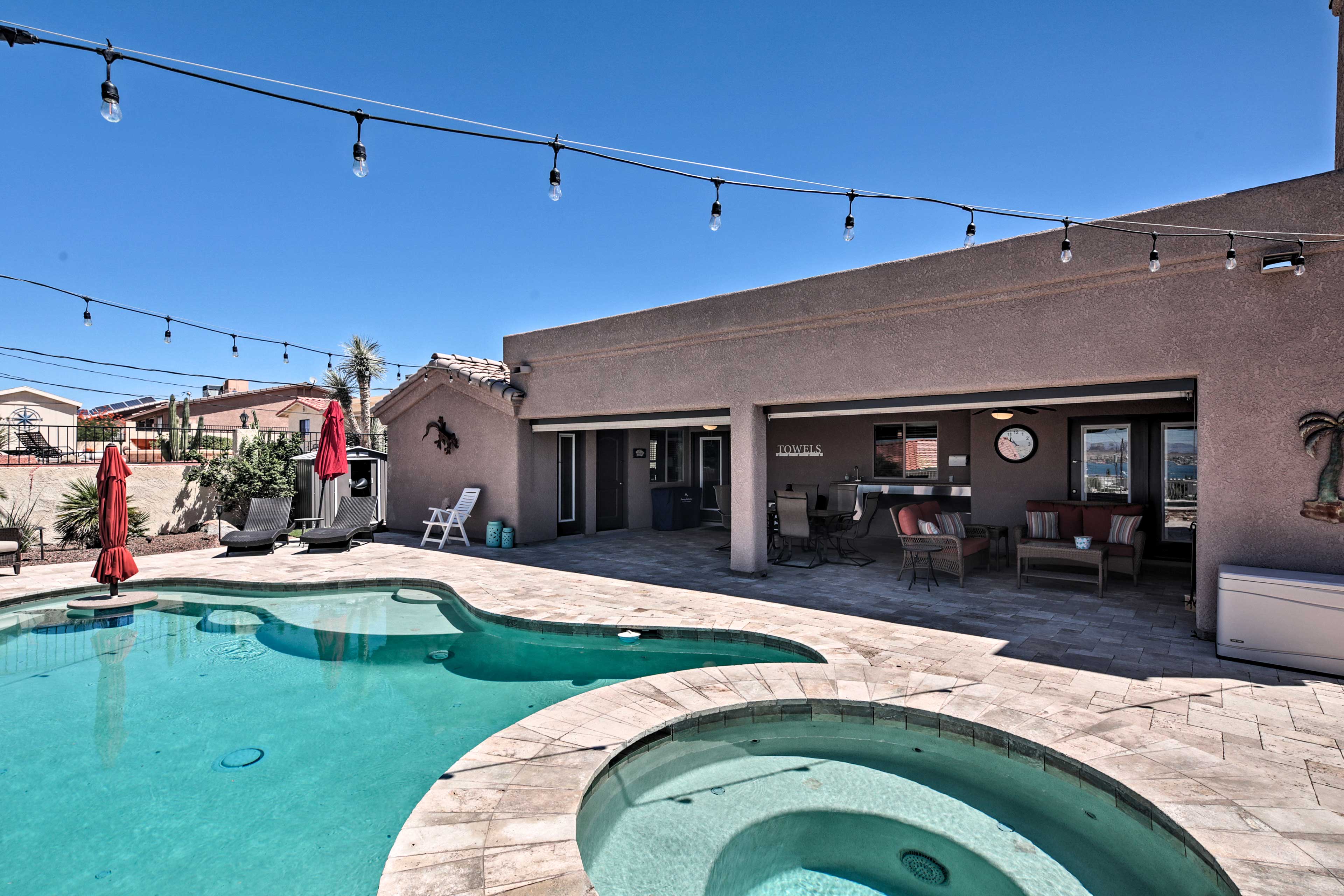 Backyard | Private Pool & Hot Tub