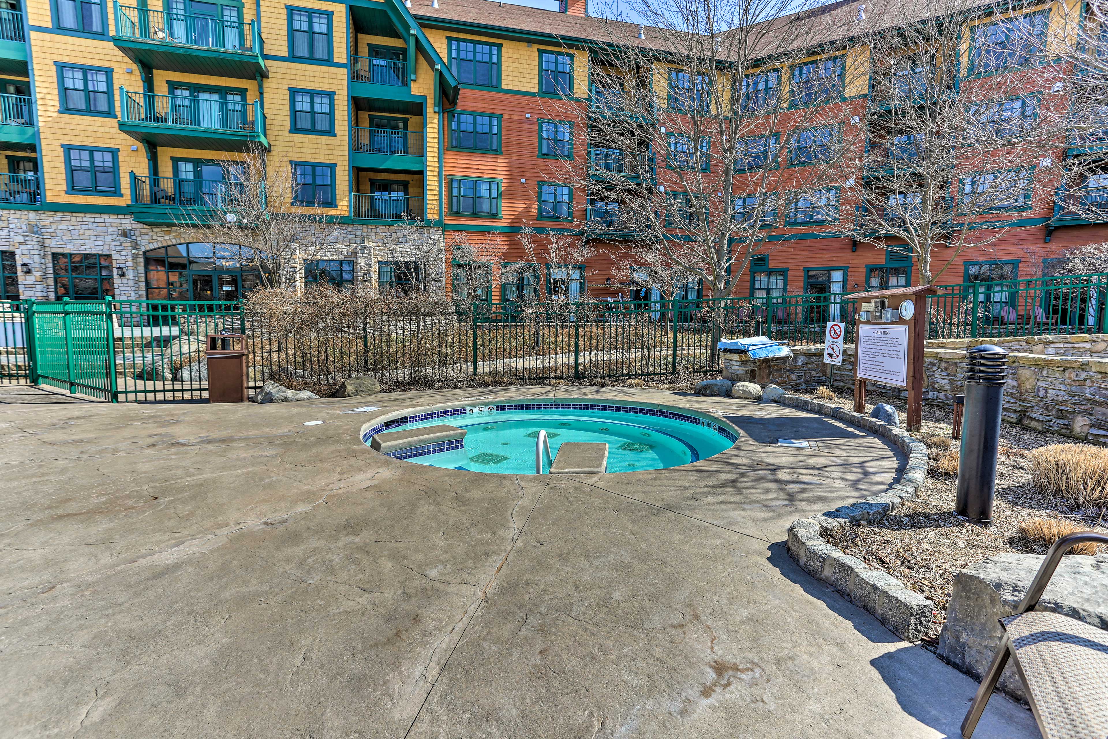 Sit back and relax in the hot tub.