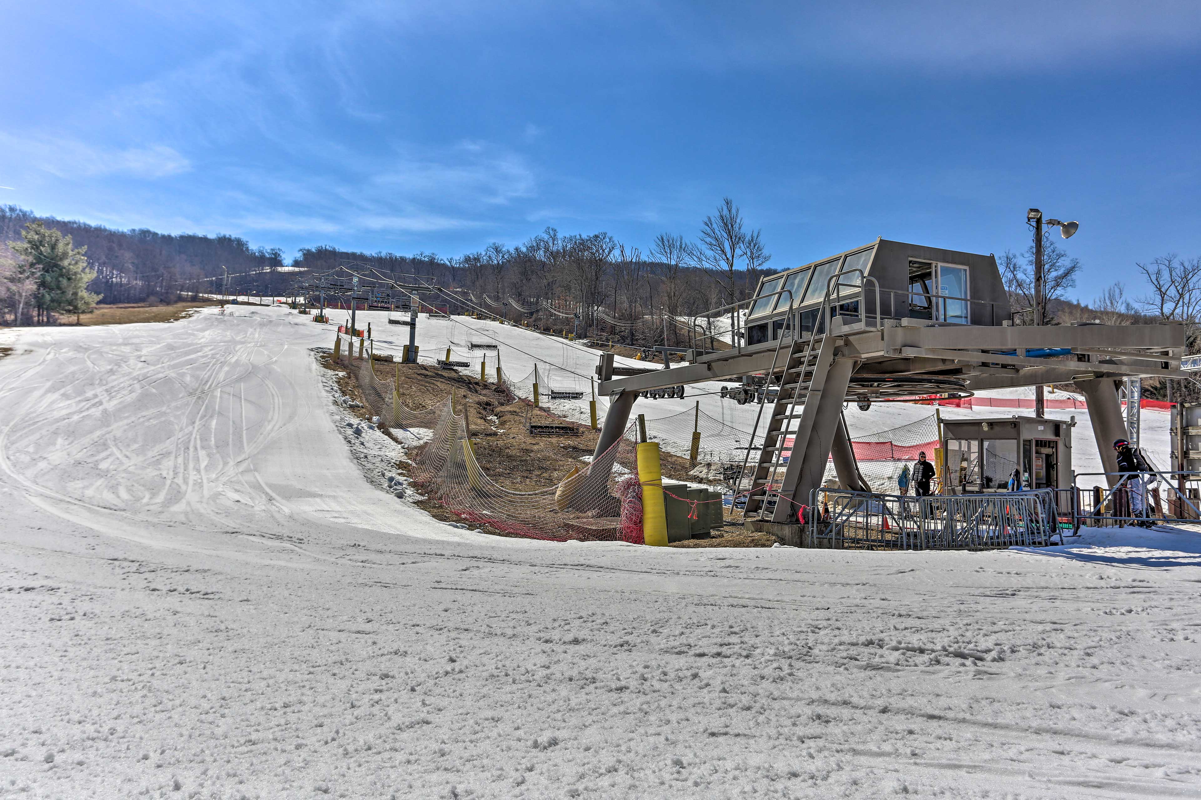 Grab a chair lift to ski the slopes.