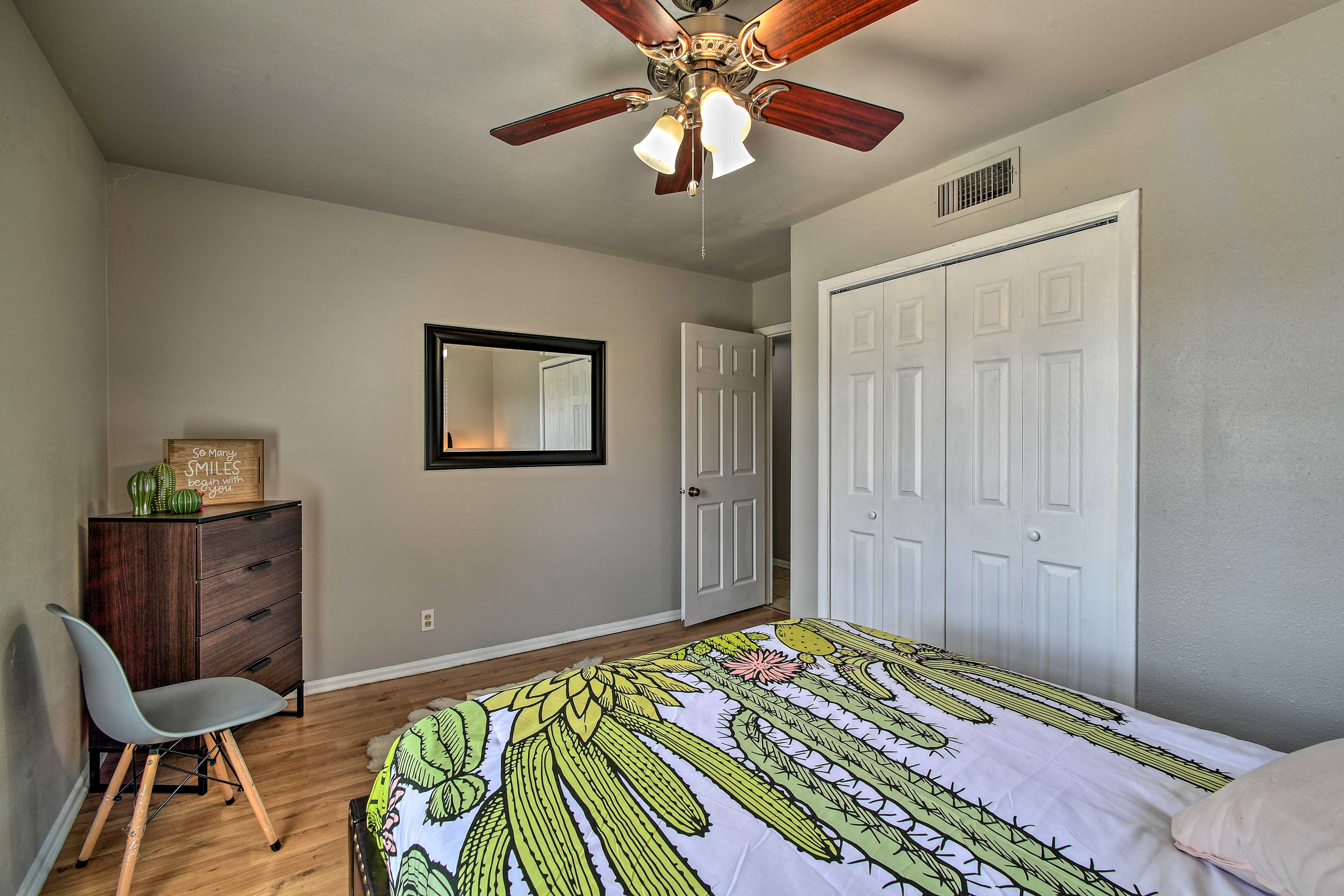 Each bedroom has plenty of closet space.