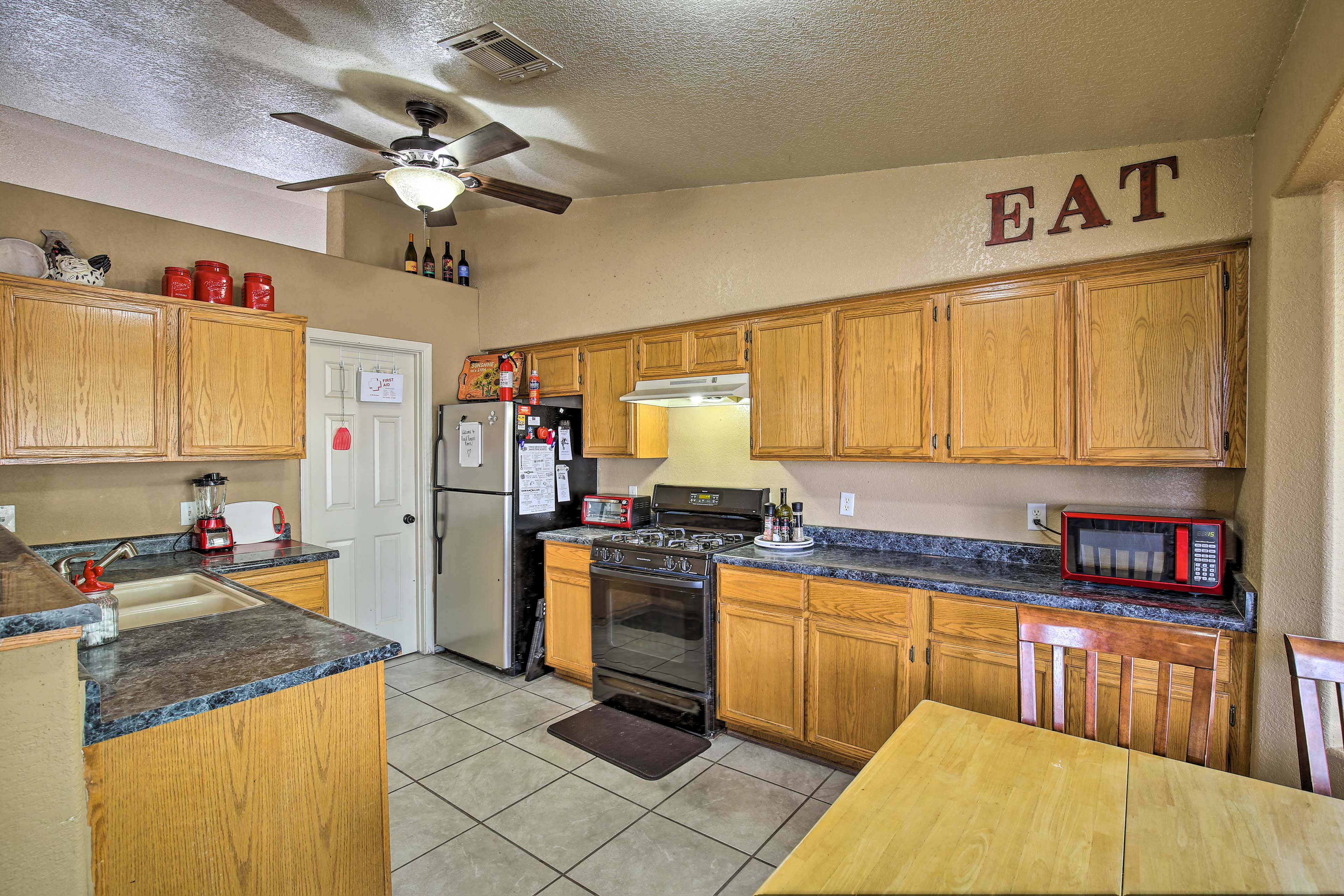Wander over to the kitchen, where you can cook up your favorite dishes.