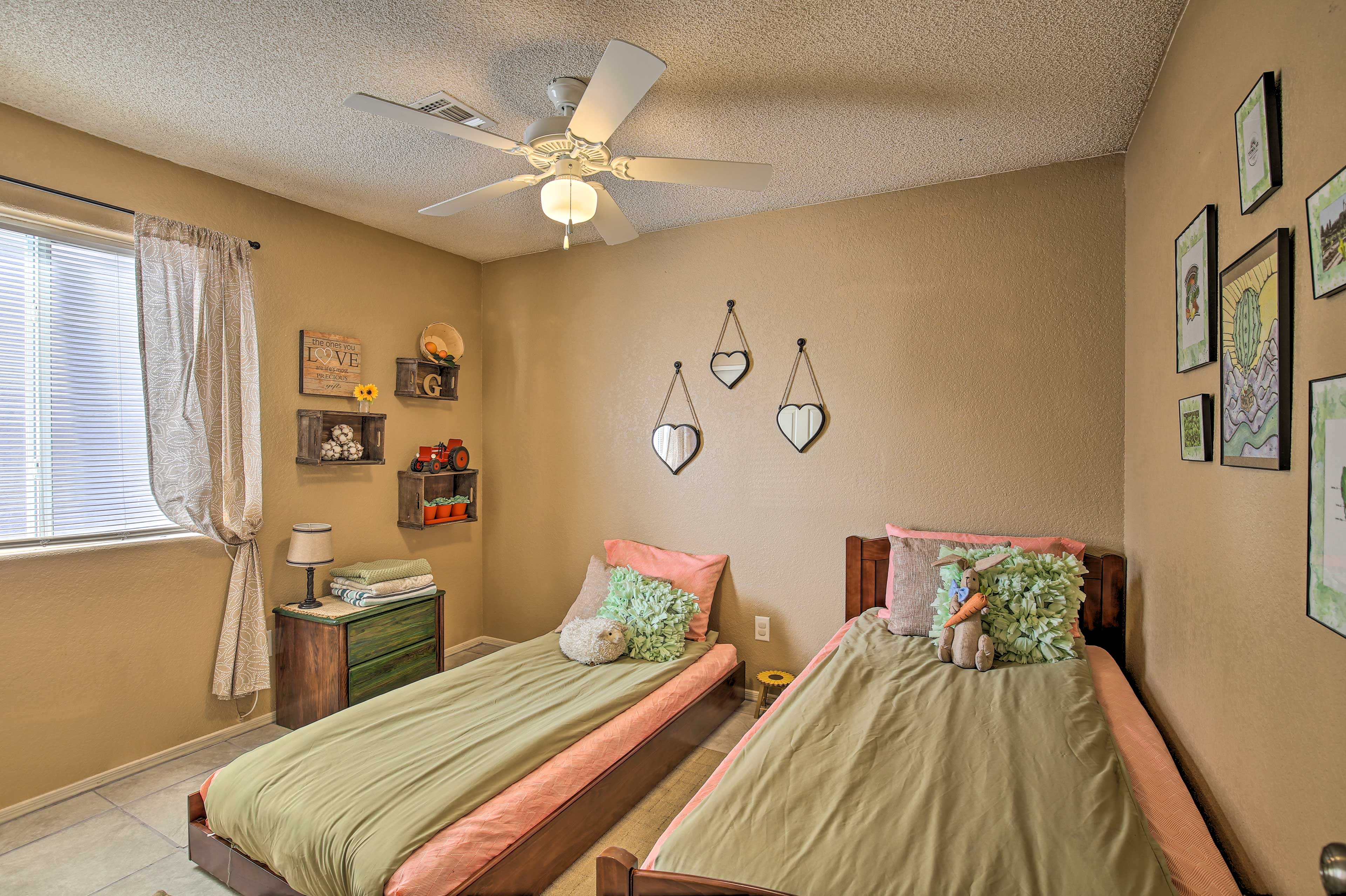 The third bedroom offers 2 twin beds.