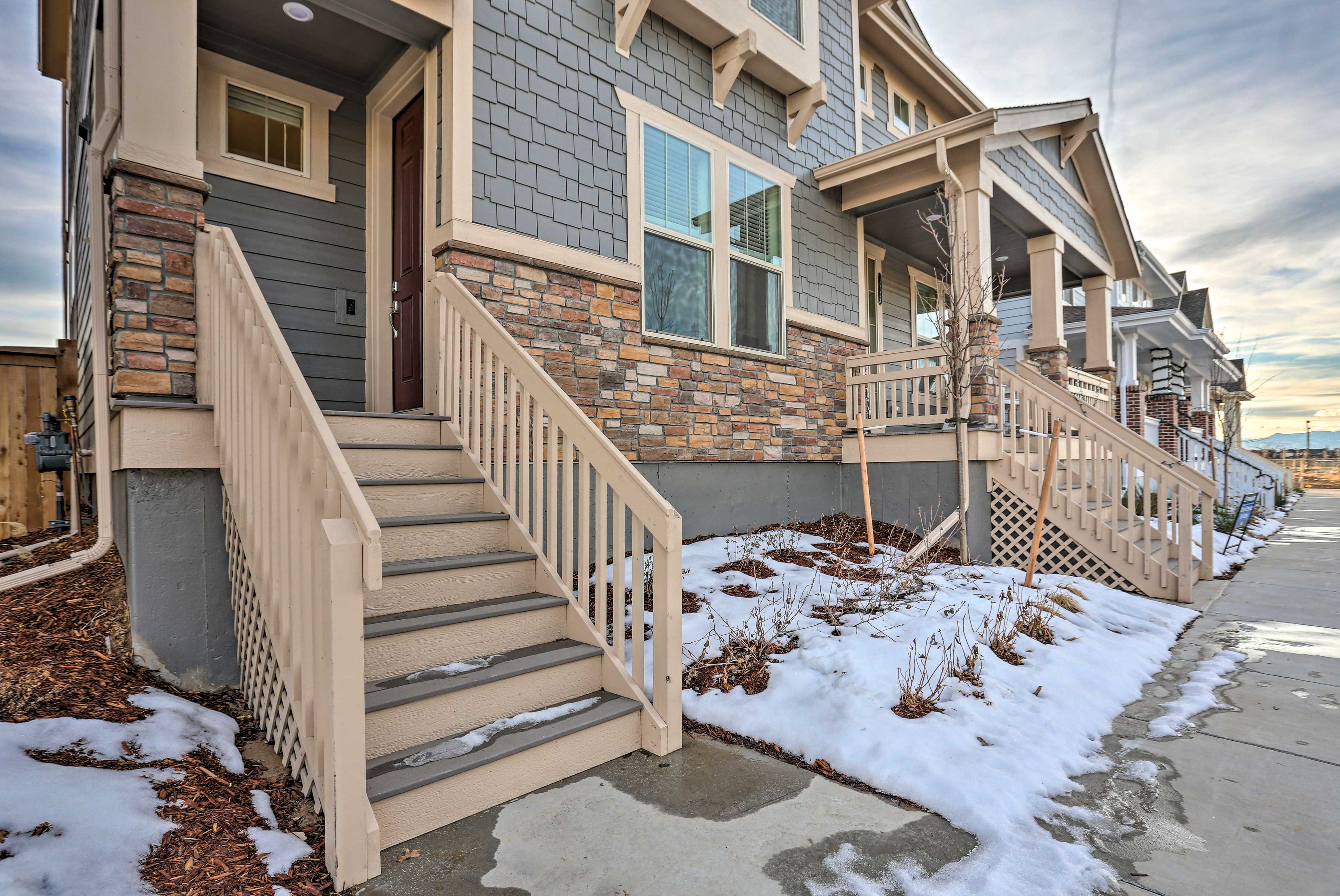 The home is accessible via stairs.