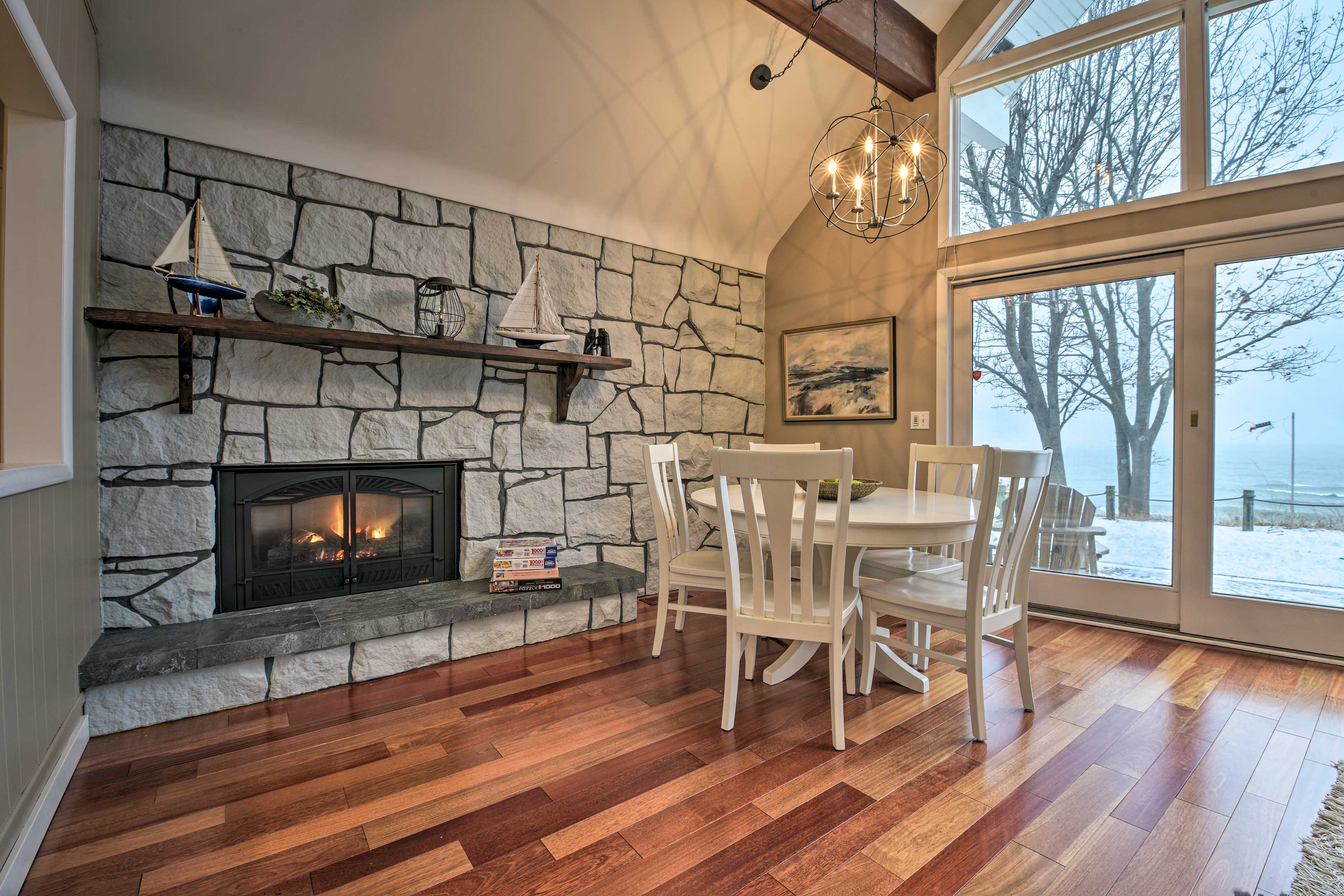 Play board games next to a toasty fire.