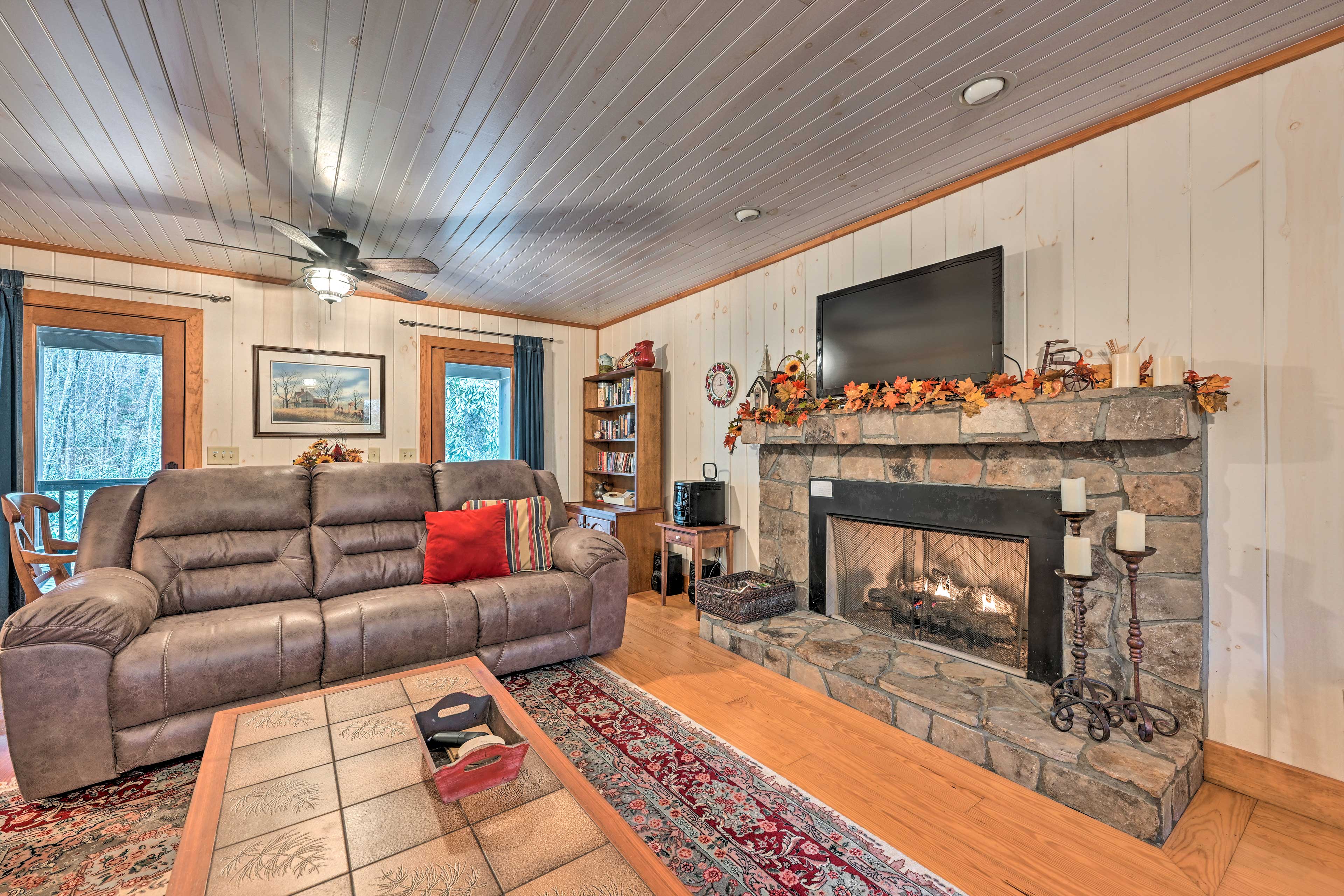 Living Room | Wood-Burning Fireplace