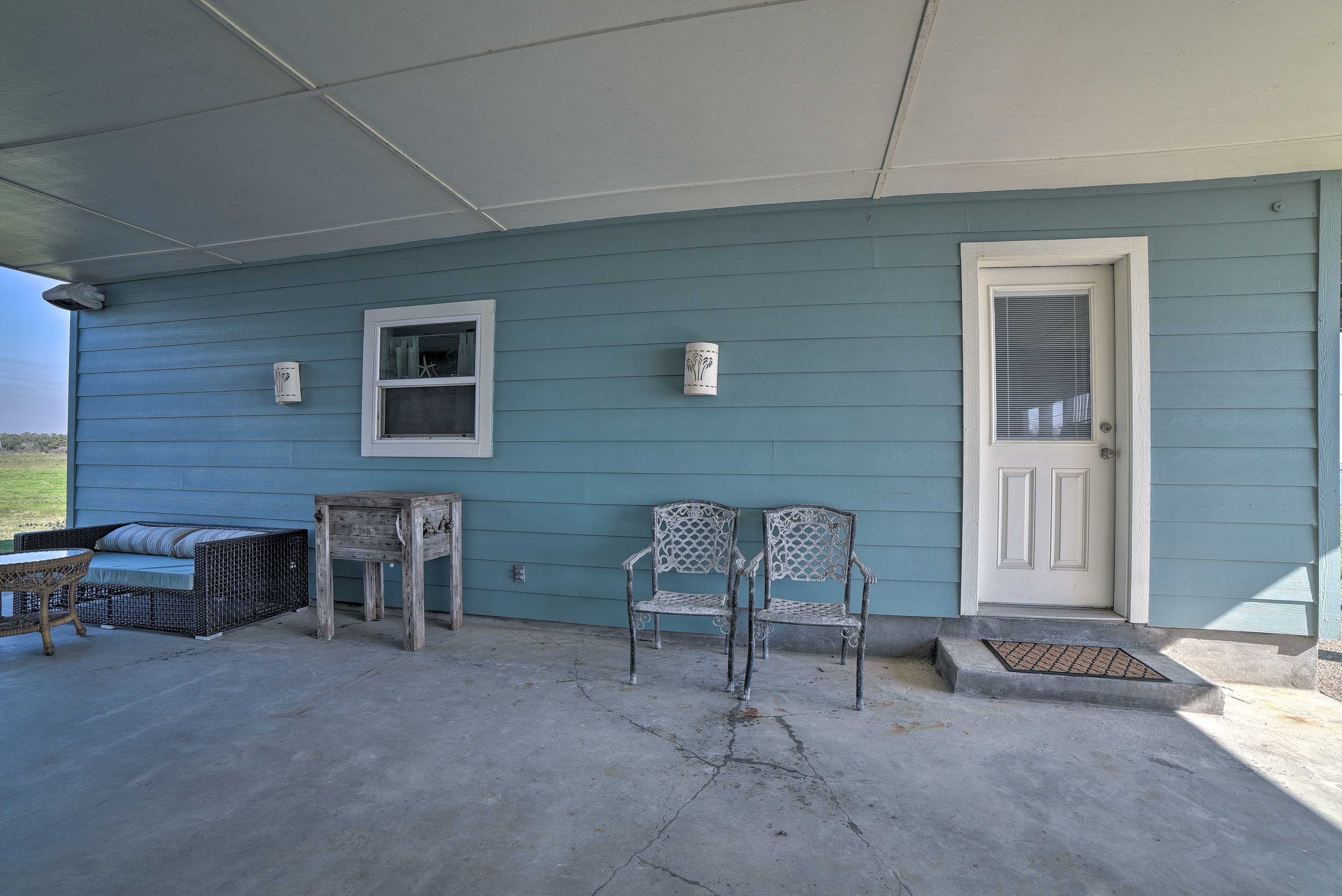 Relax on the shady patio.