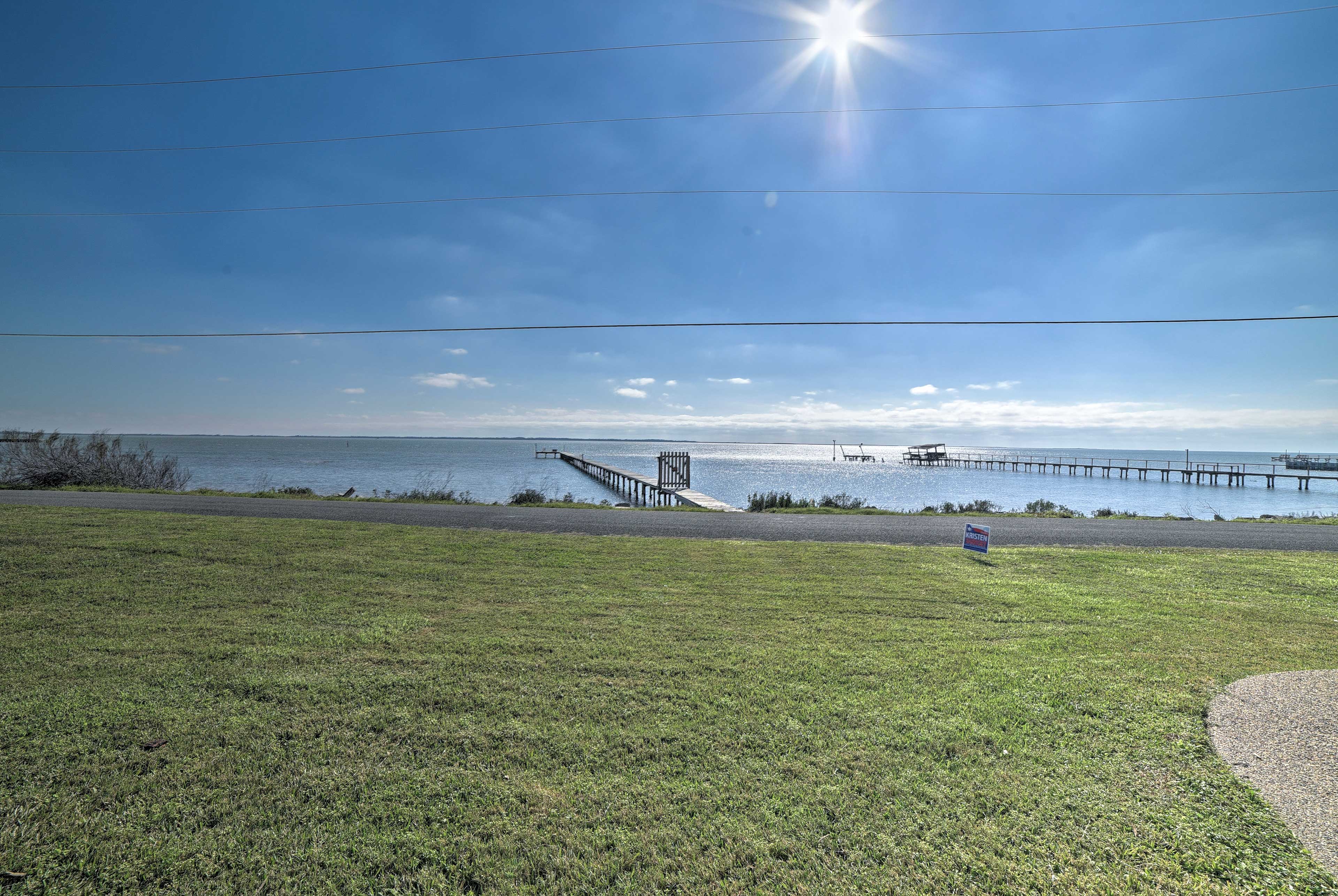 The fishing pier is lighted so you can fish day or night!