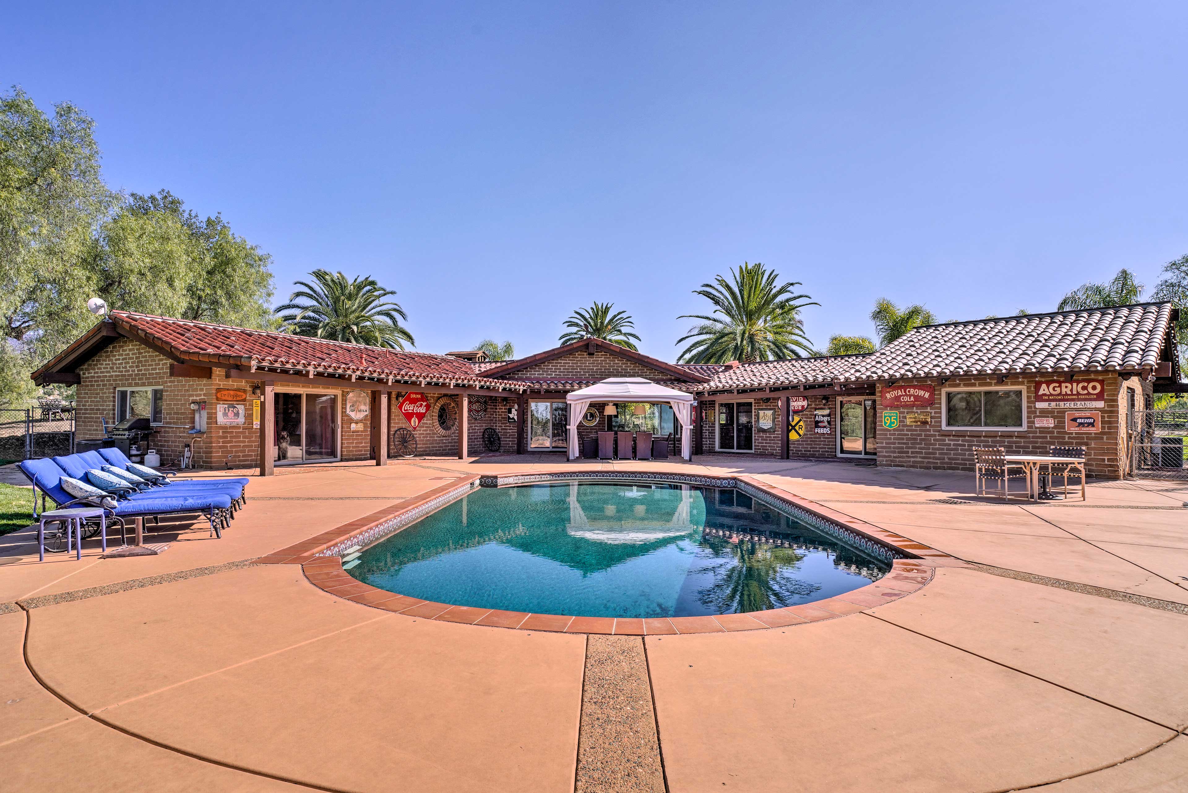 The patio area is a true outdoor oasis.