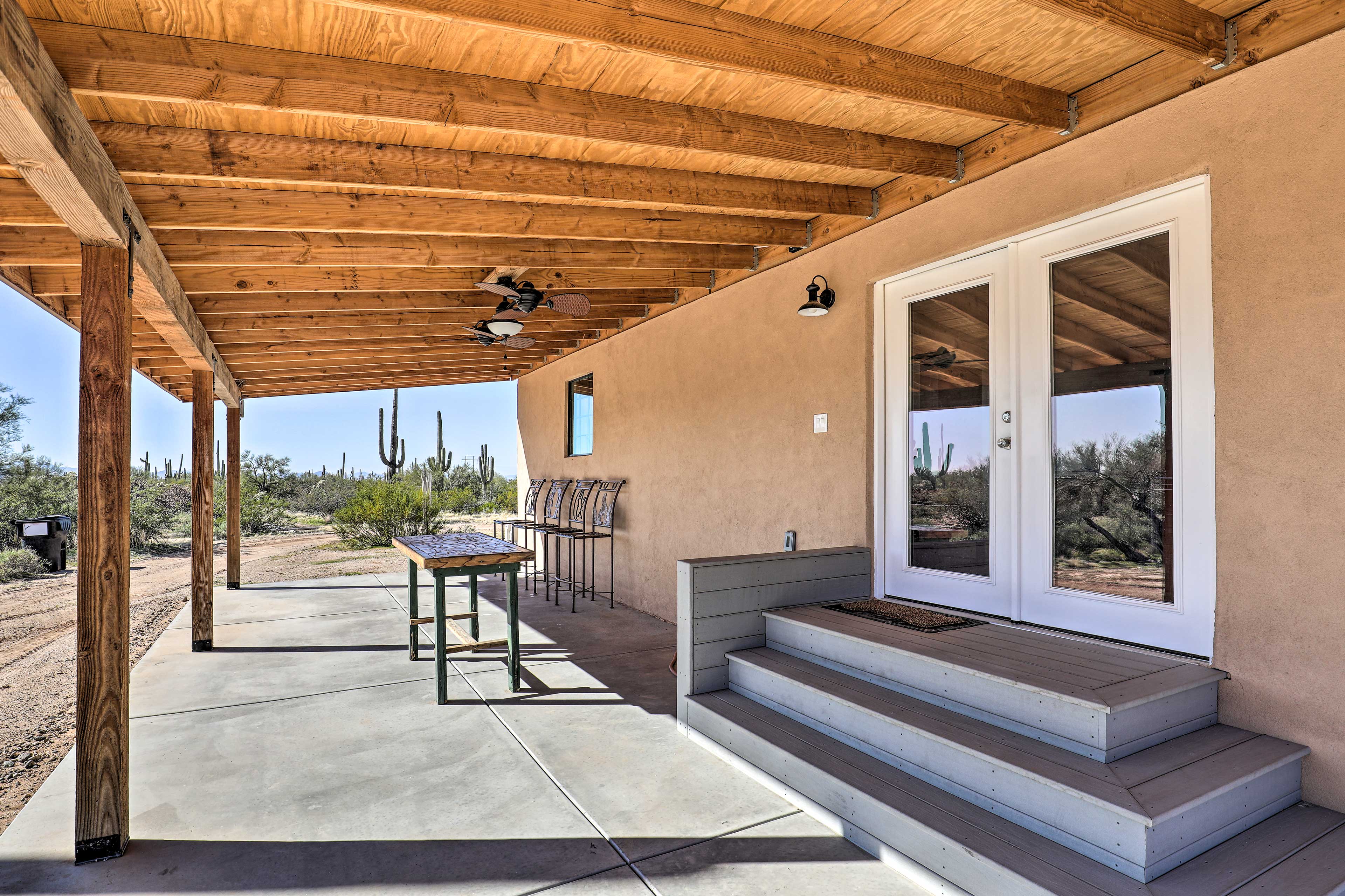 Marana Vacation Rental | 2BR | 1BA | 864 Sq Ft | 3 Stairs Required to Access