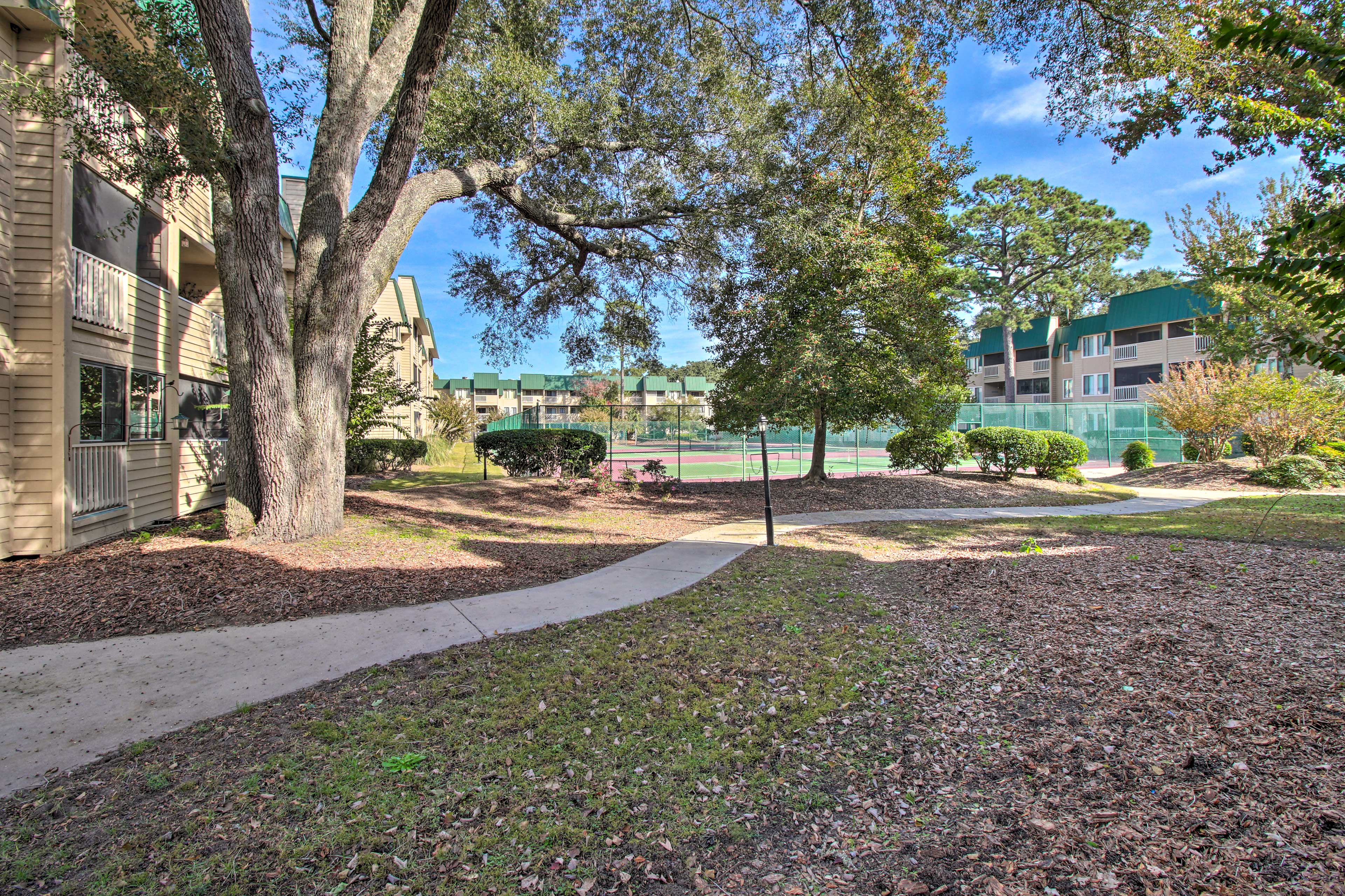 Well-maintained walking paths are perfect for morning strolls.