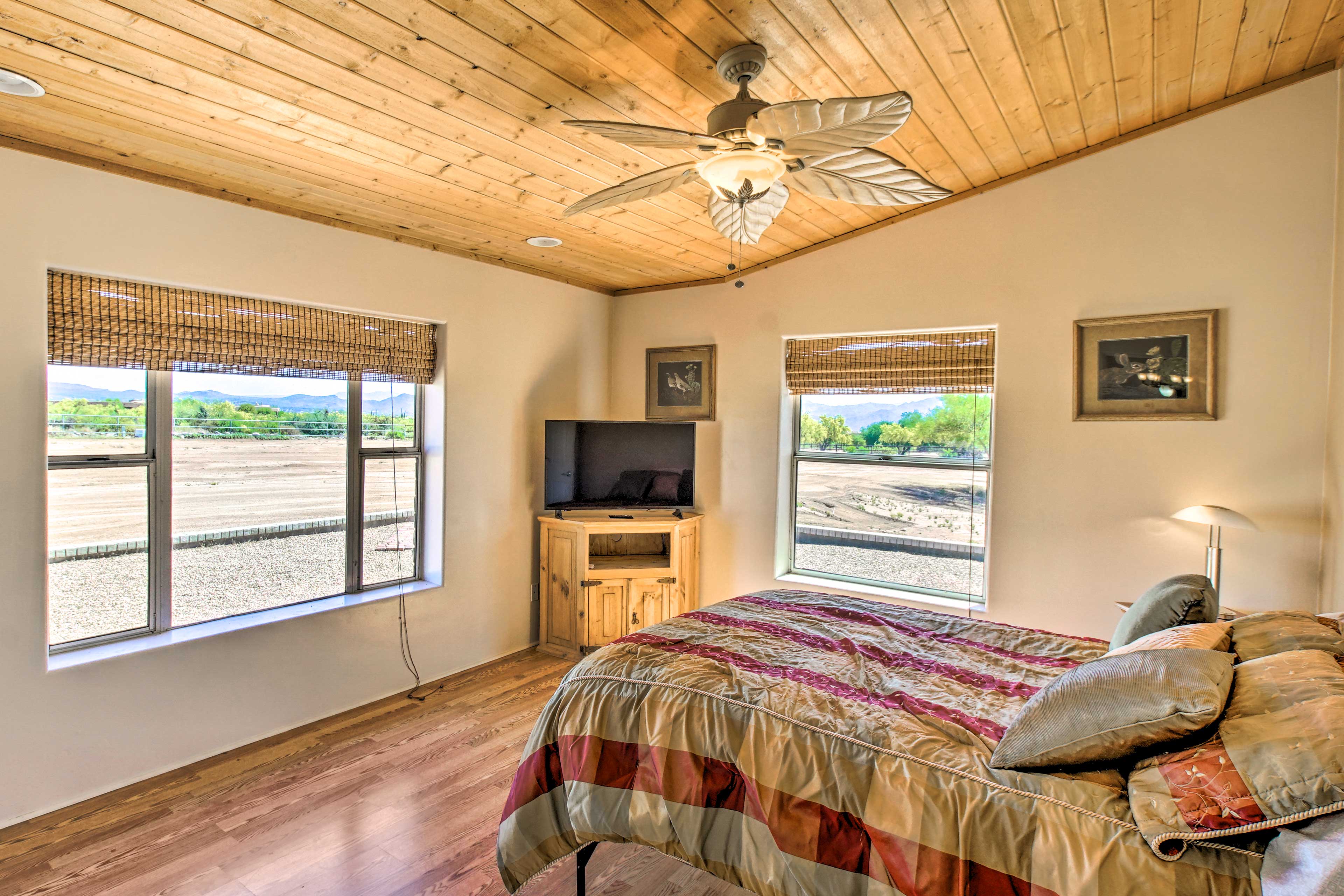 Close the blinds to sleep in or wake up to the mountain views.