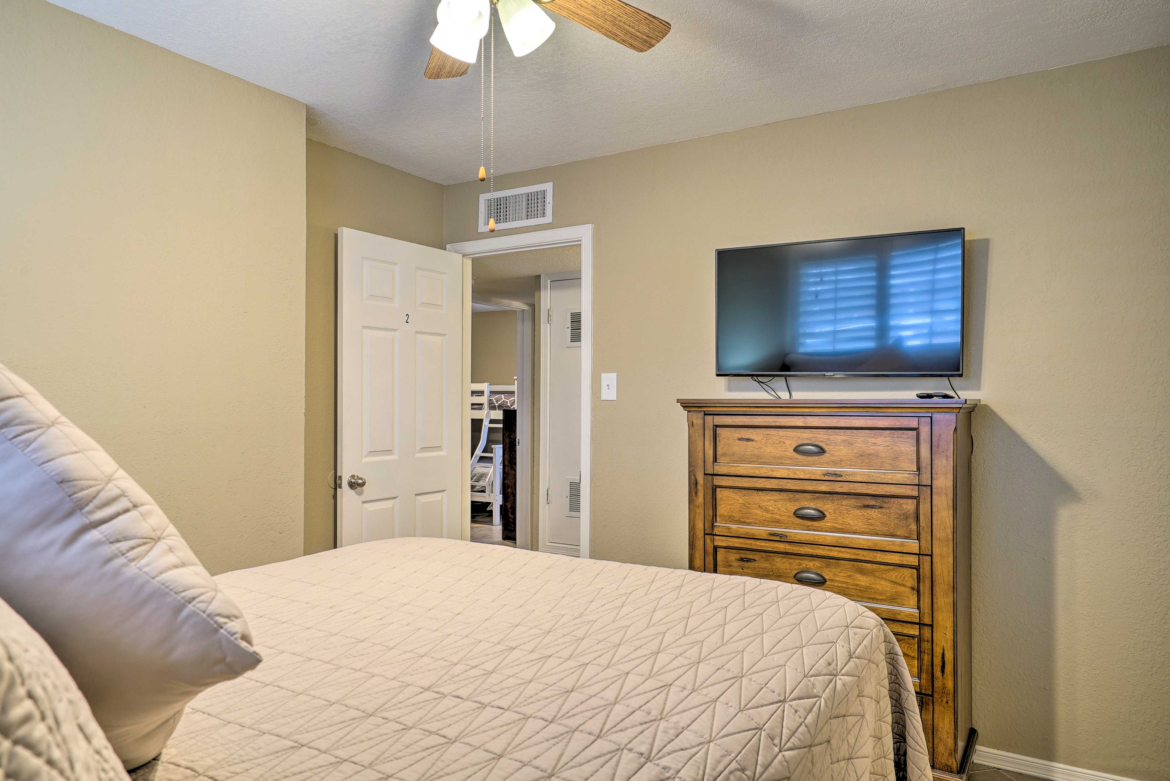 Each bedroom boasts its own TV.