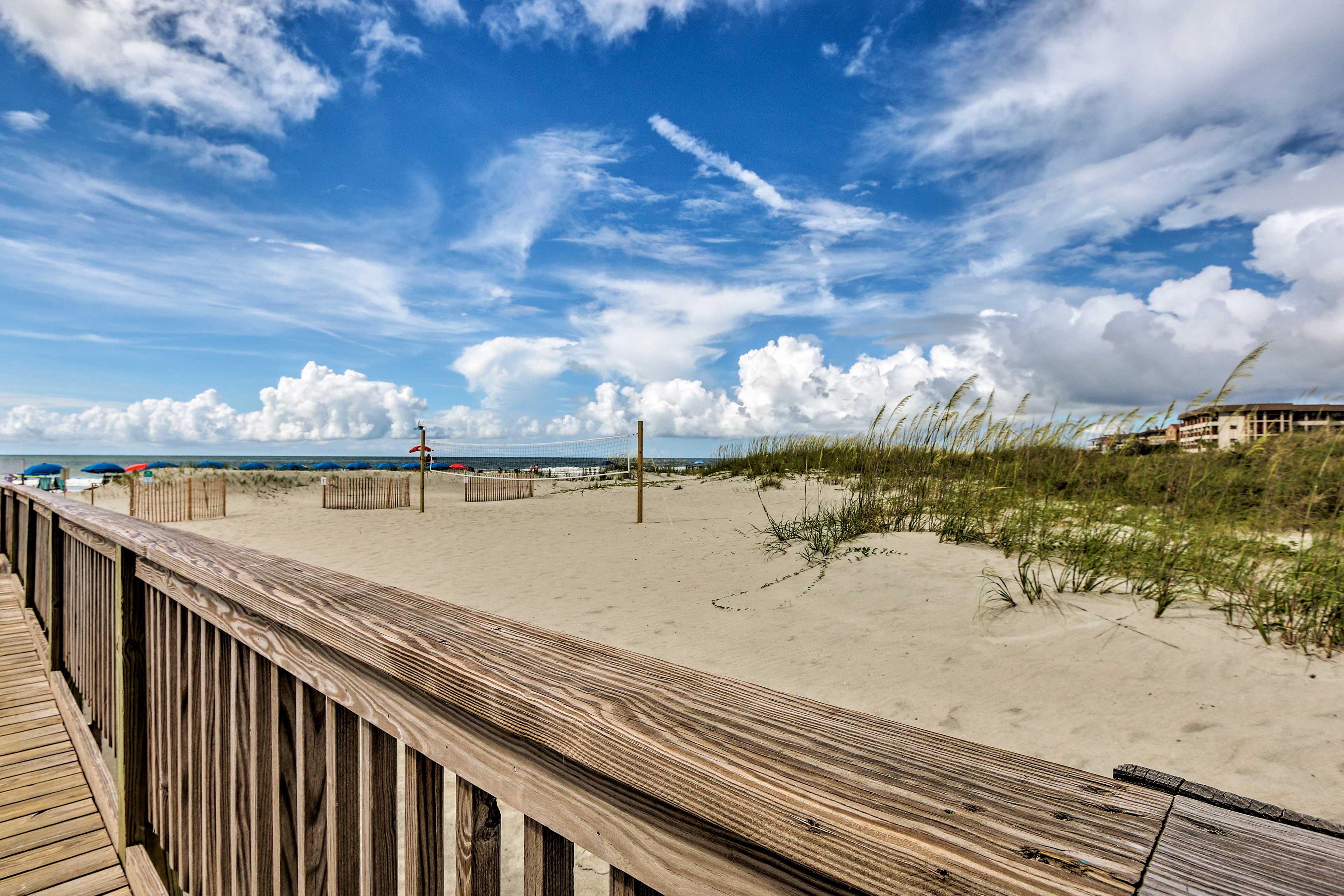 Play beach volleyball!