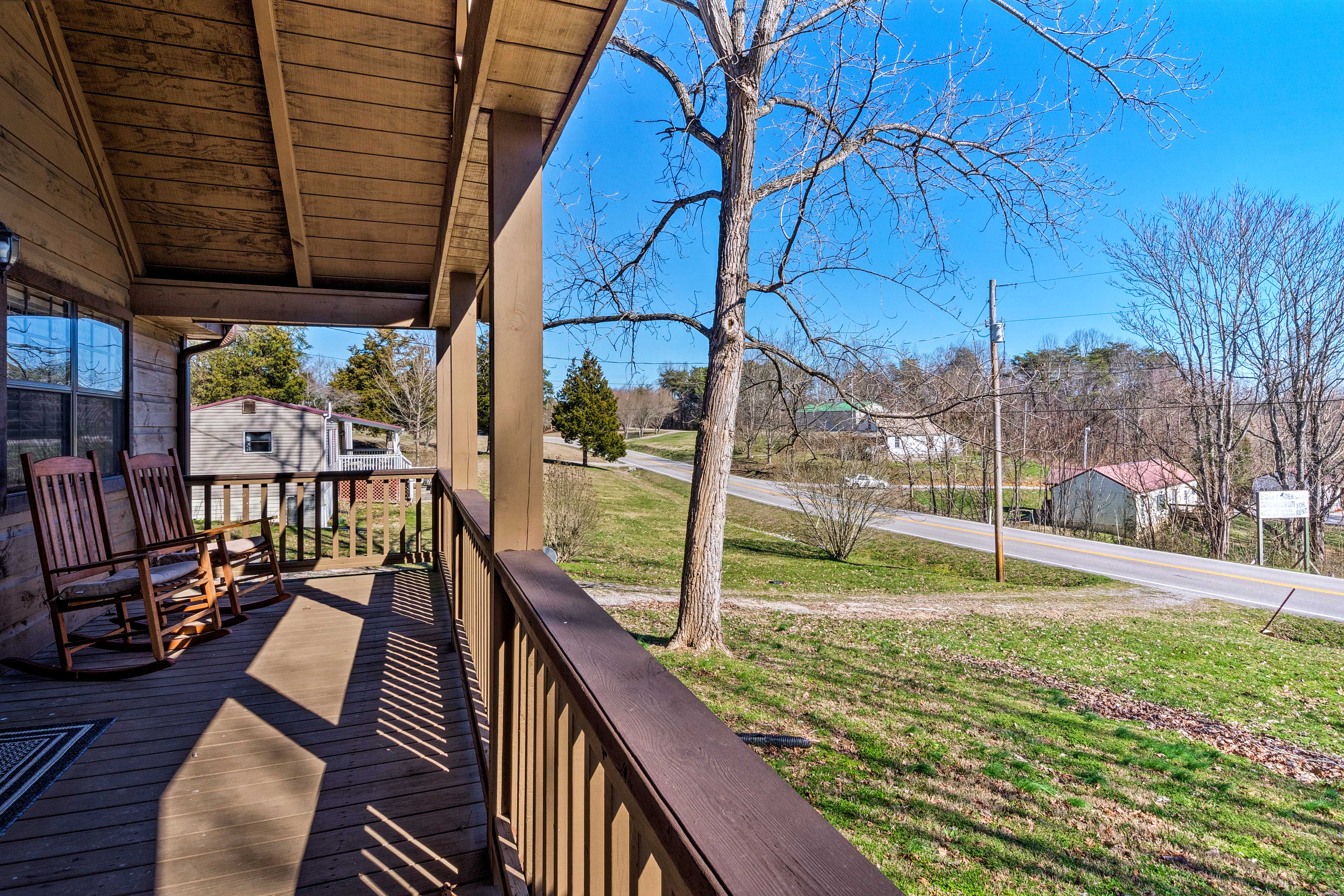 Take in the views from the charming front porch.