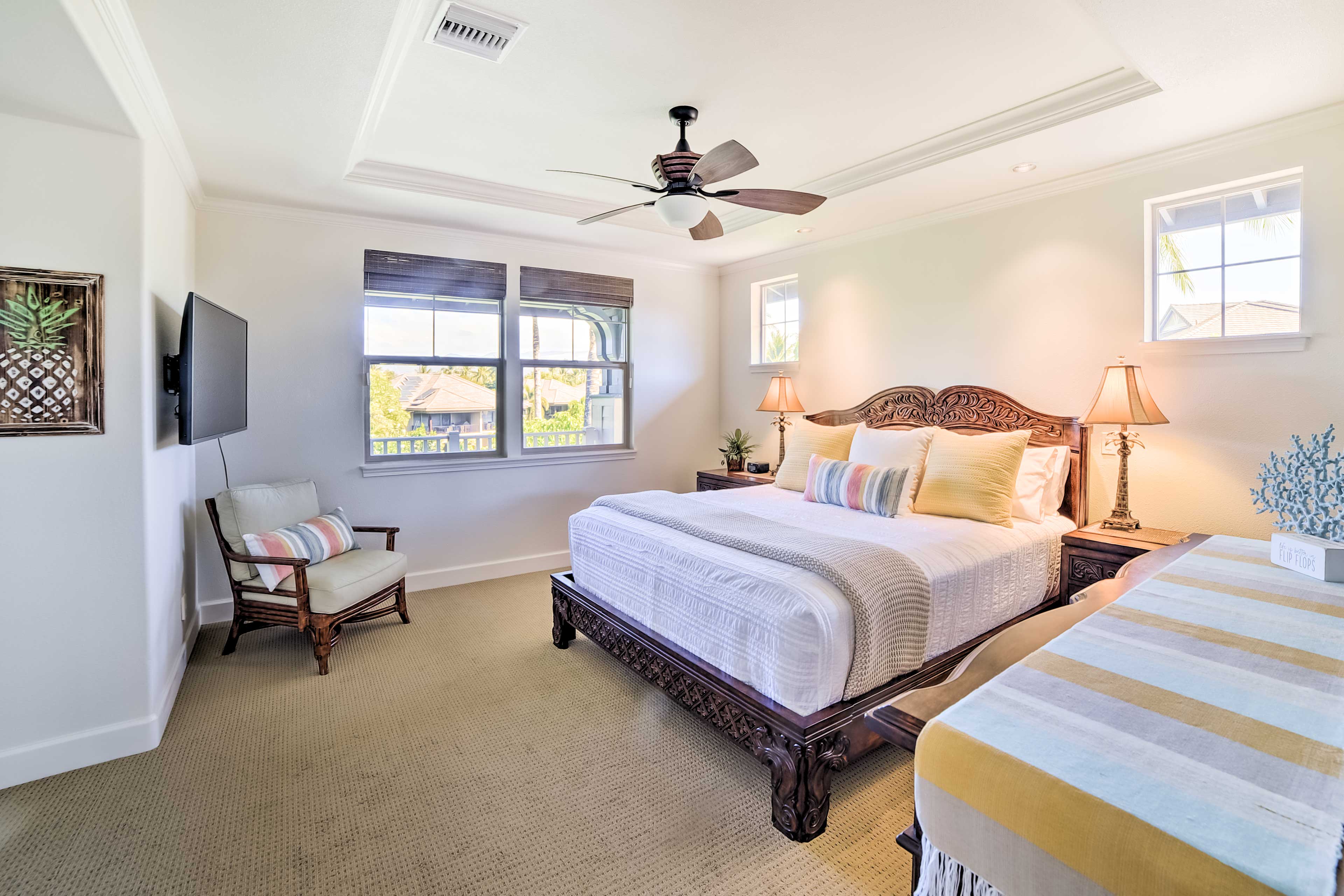 Bedroom 1 | King Bed |  | Queen Sleeper Sofa | Ample Storage Space | Smart TV