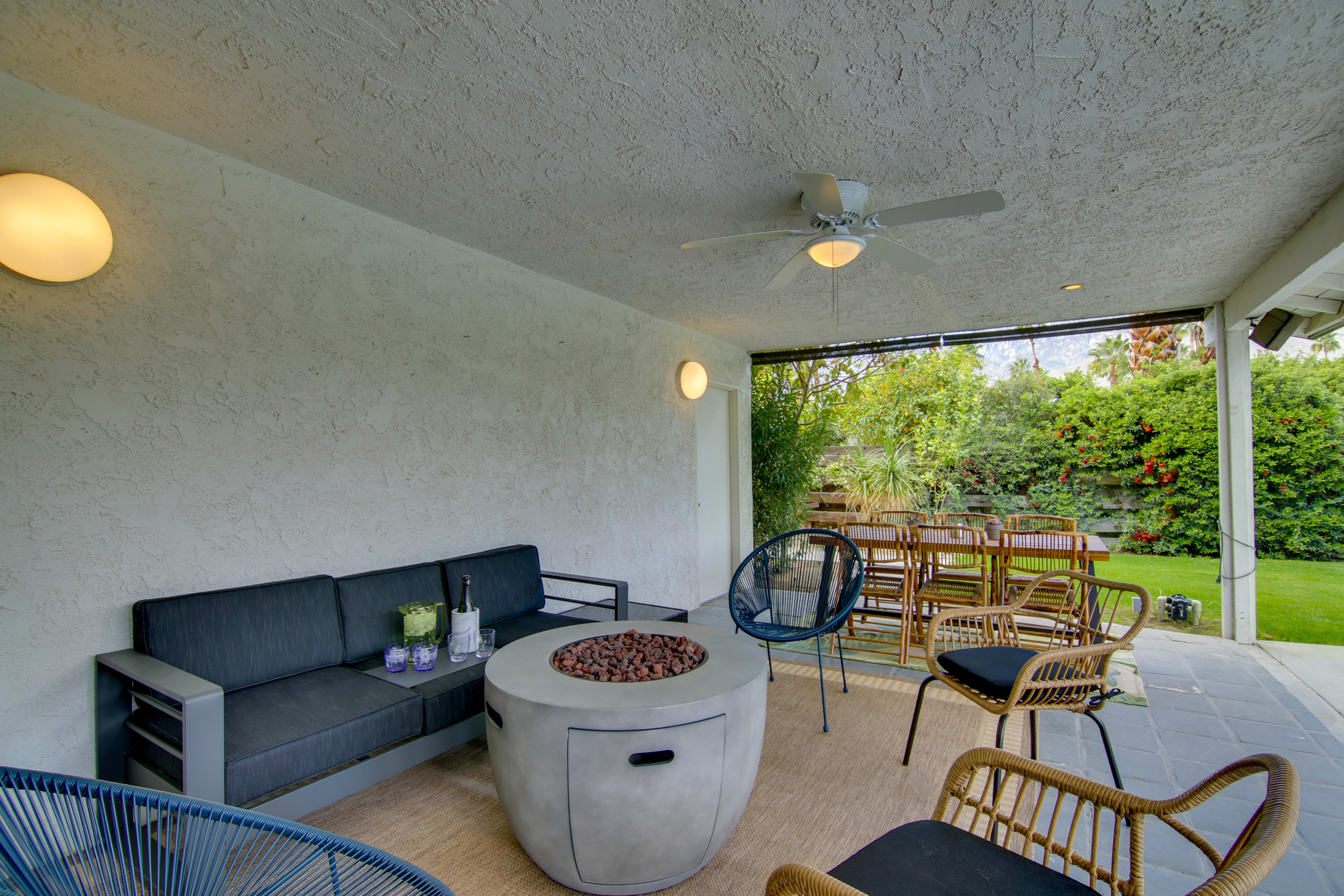 Covered Patio | Outdoor Dining | Fire Pit Table | Gas Grill