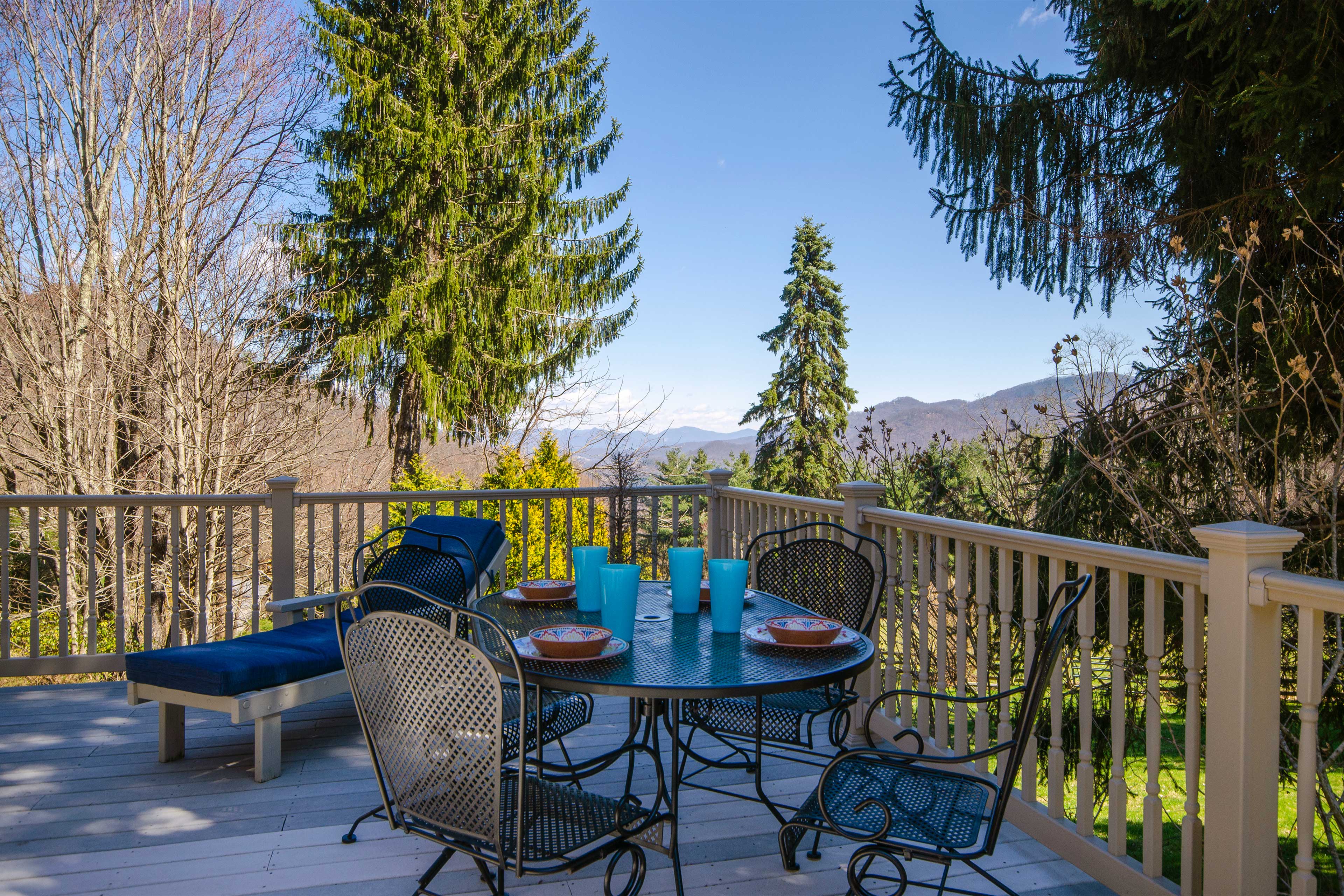 Take dinner outside to get some fresh air at the patio table.