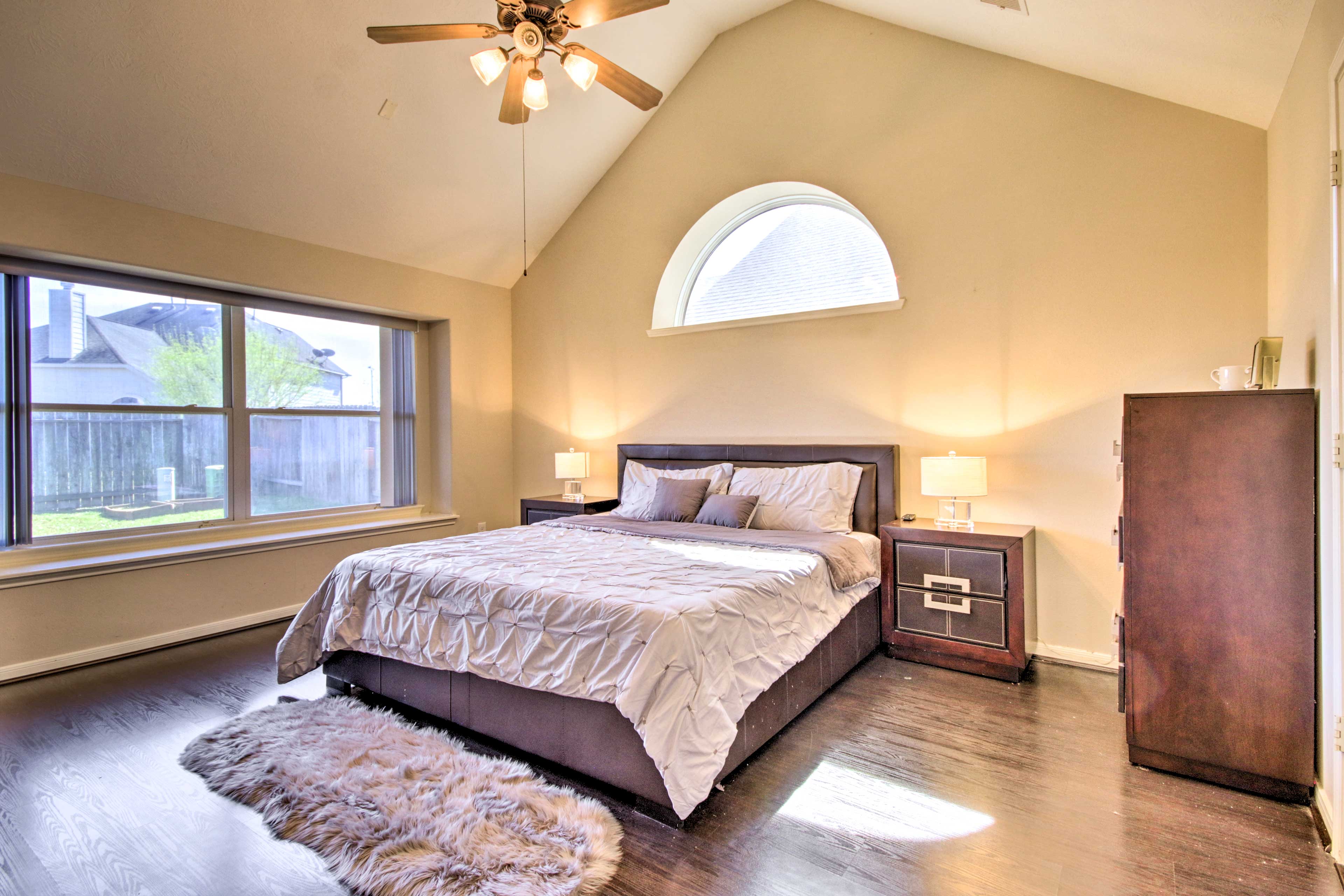 You'll love waking up in this bright and airy bedroom.