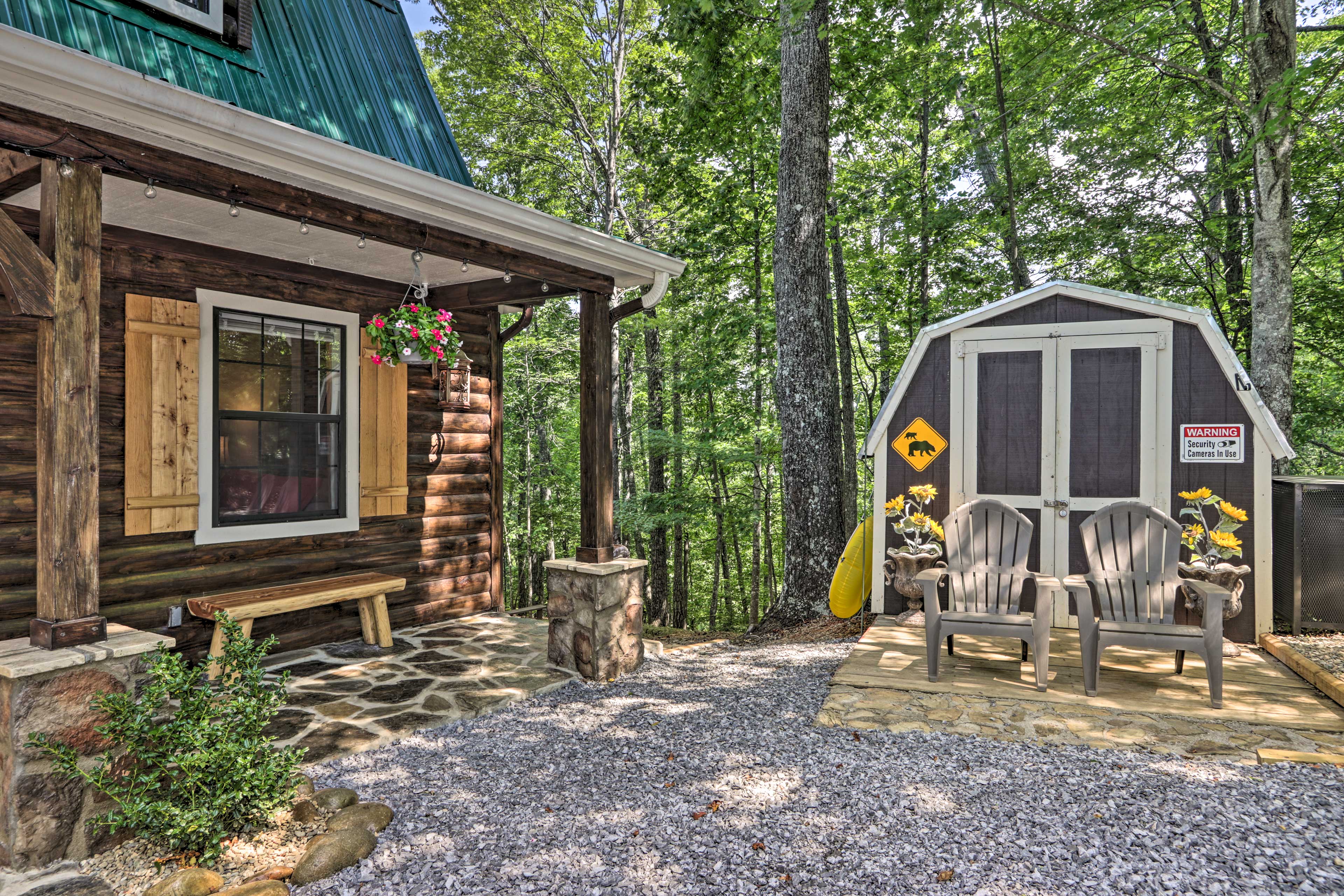 Front Patio | Hear Sounds of Dollywood Express Steam Train