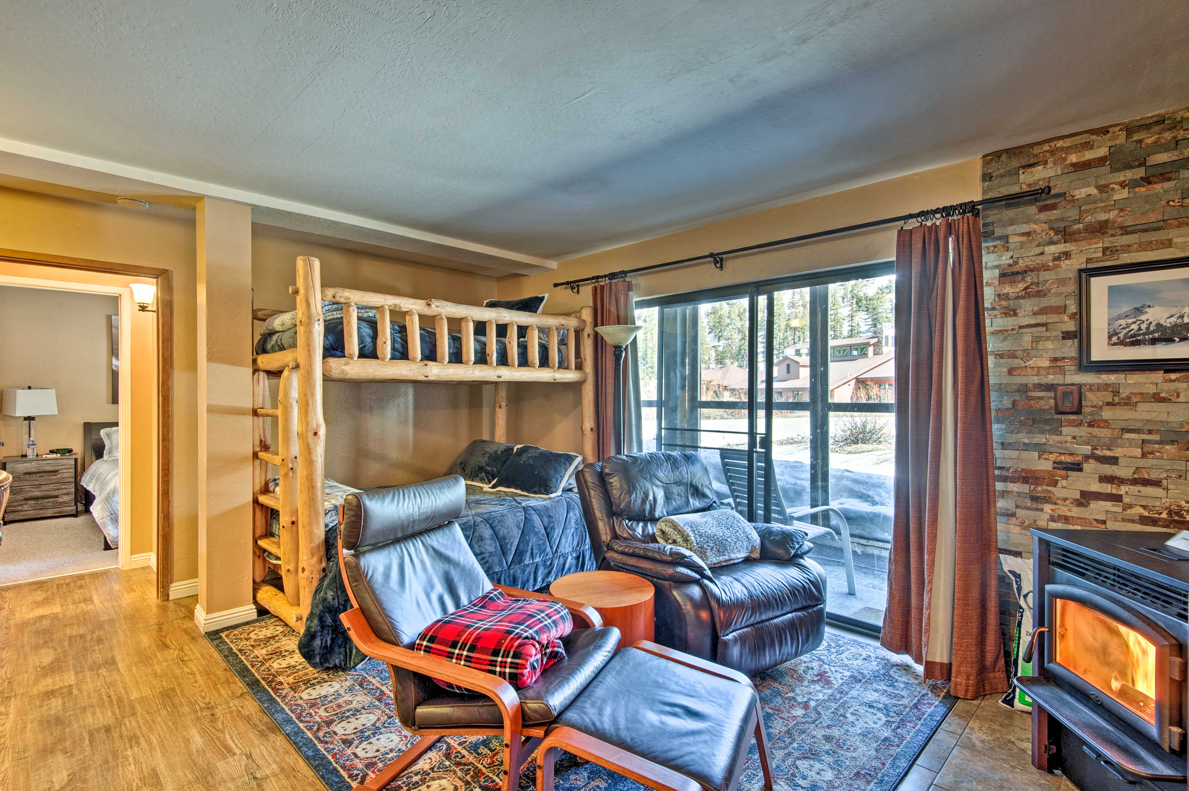 Get mountain views from the comfort of your living room as you sit by the fire!