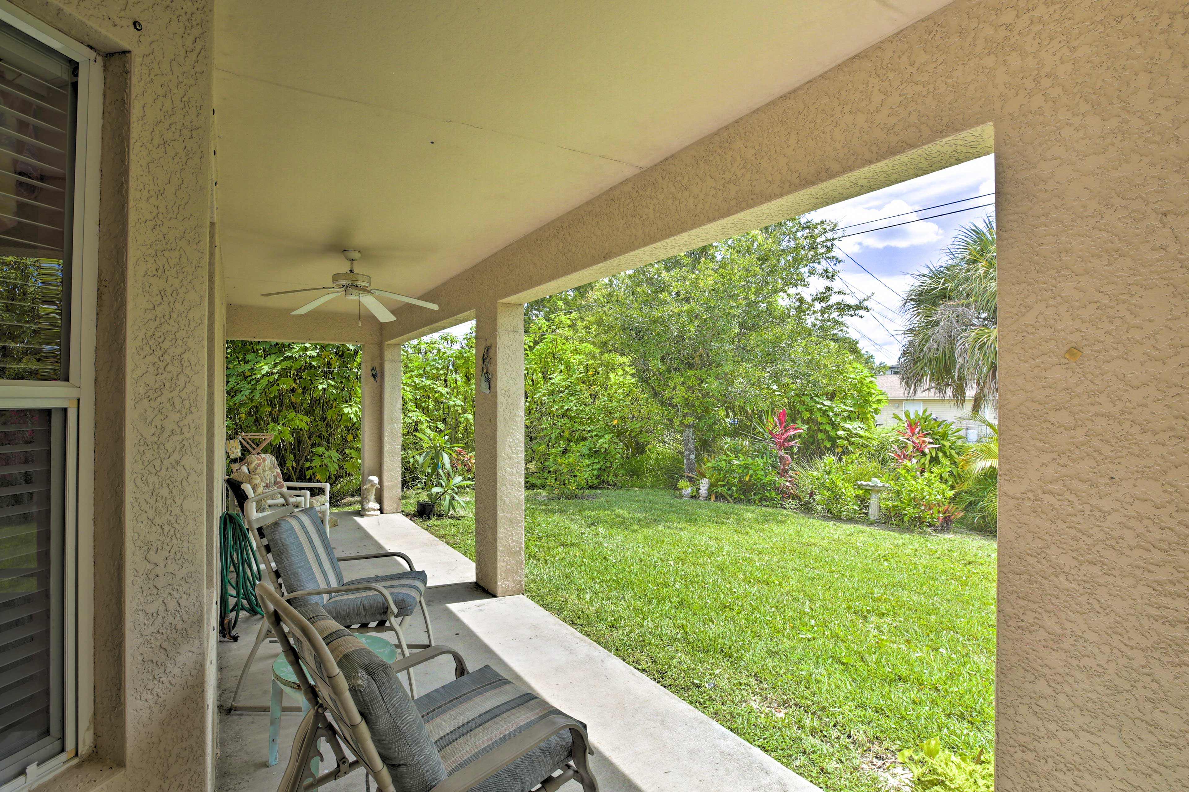 Soak up the lush views from the comfort of the shaded patio.