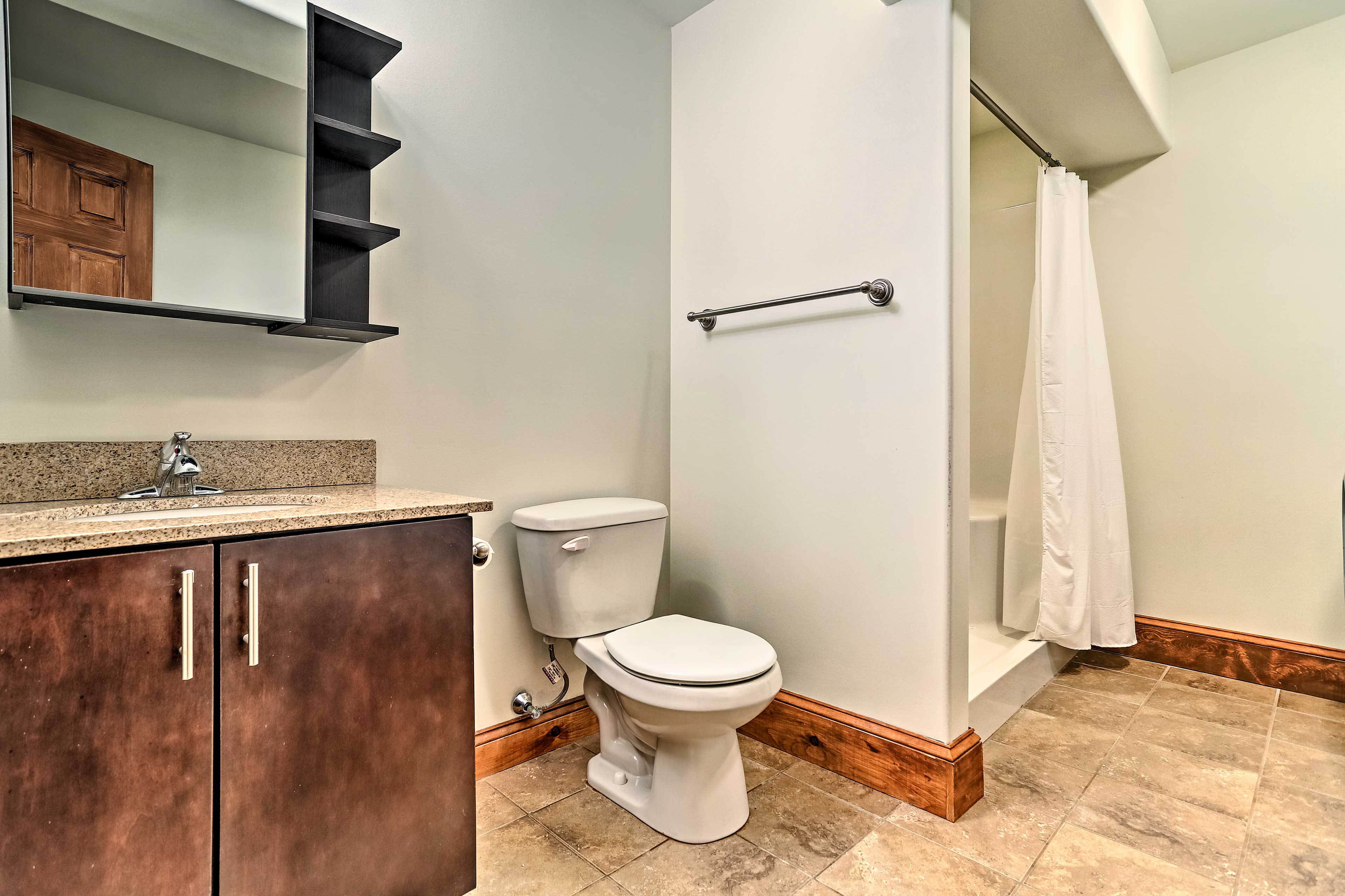 Full Bathroom | Basement | Steps Required | Walk-In Shower | Grab Rails