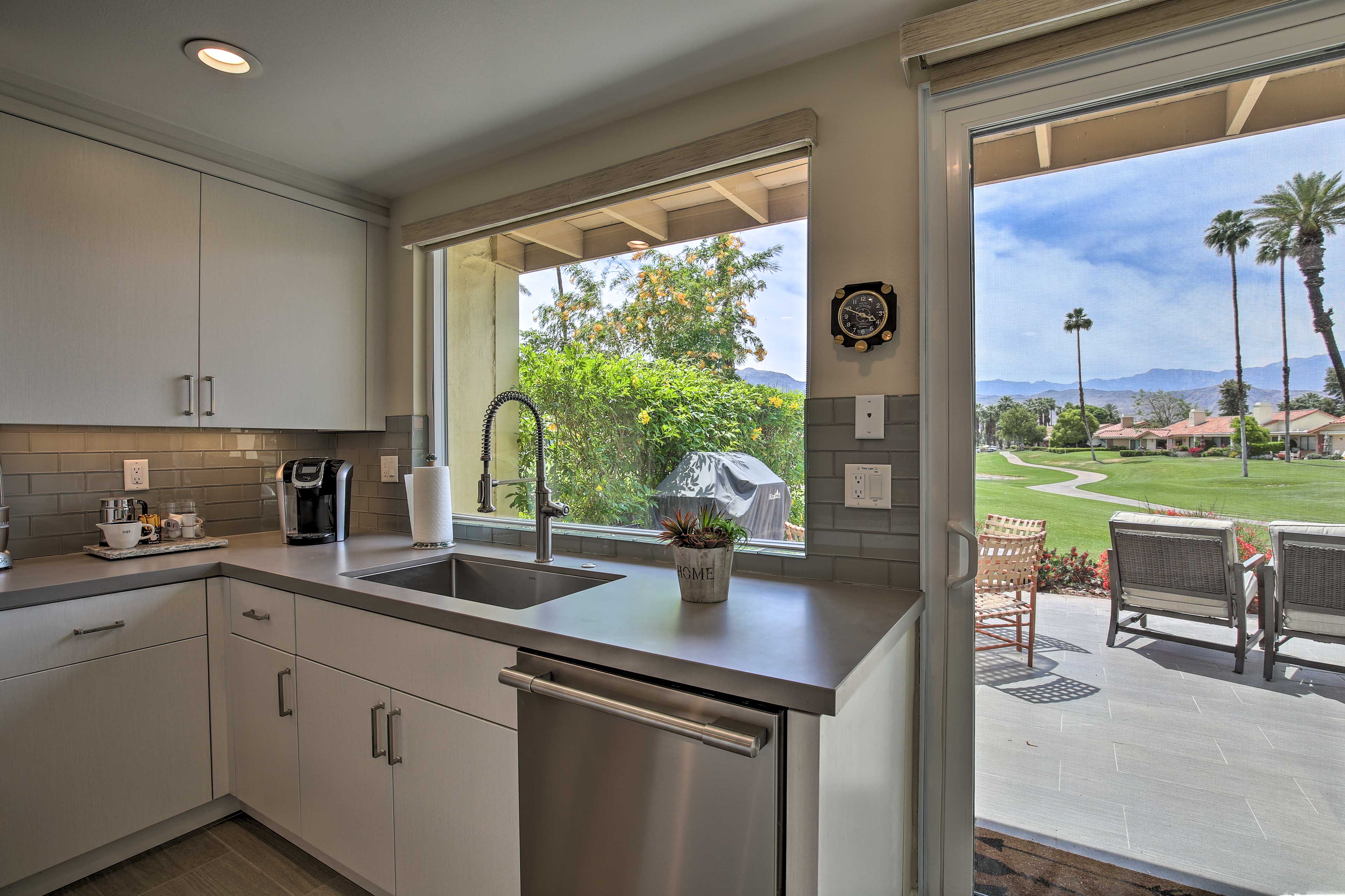 A dishwasher makes cleaning up a breeze!