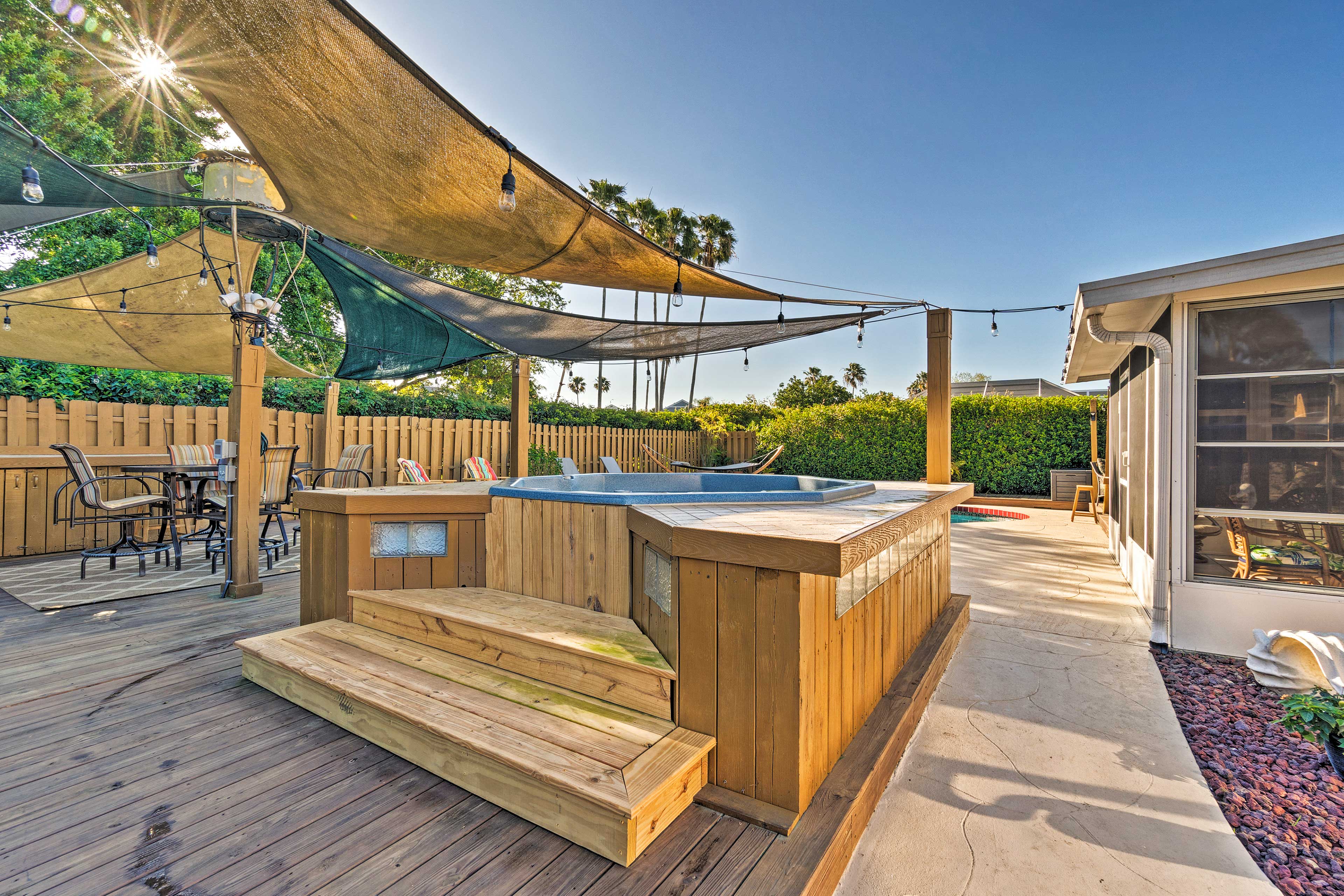 Backyard | Private Pool & Hot Tub