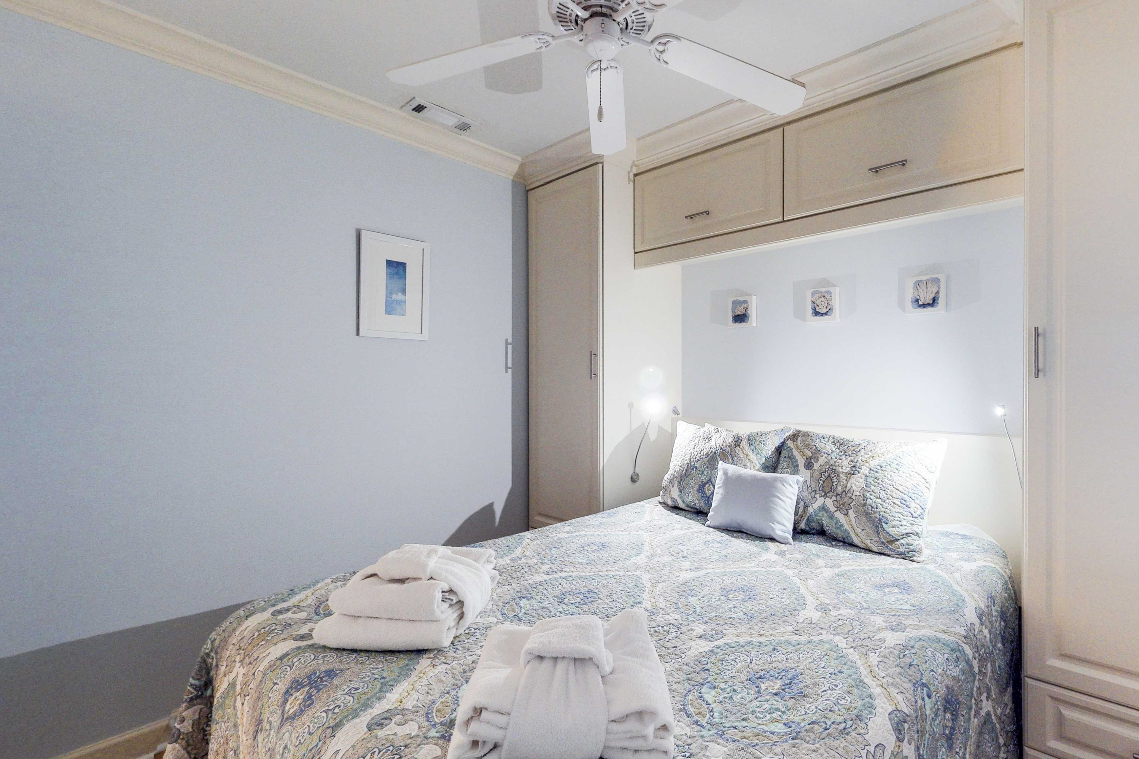 Let the ceiling fan buffer you to sleep each night.