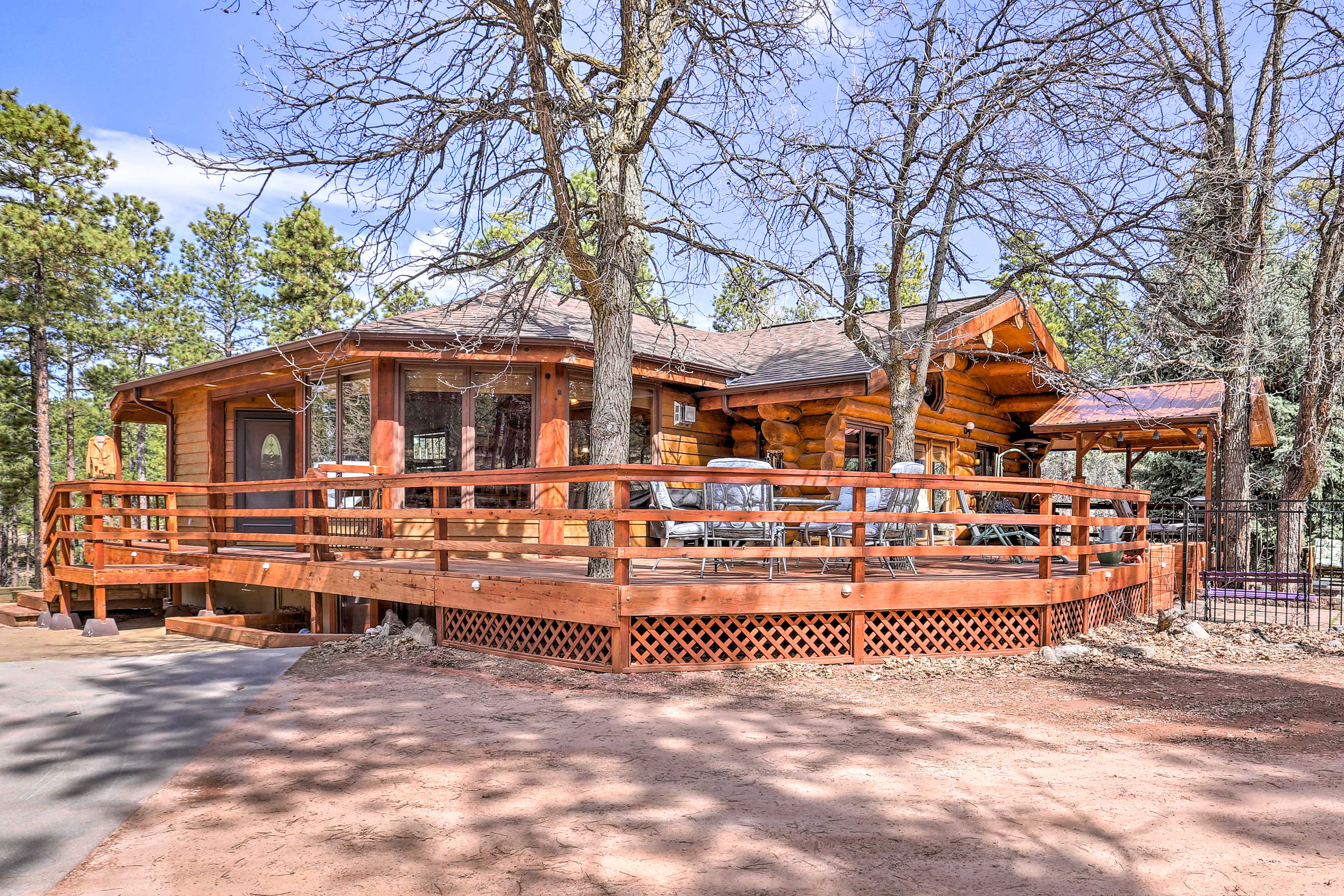 Take advantage of the spacious deck and forest views.