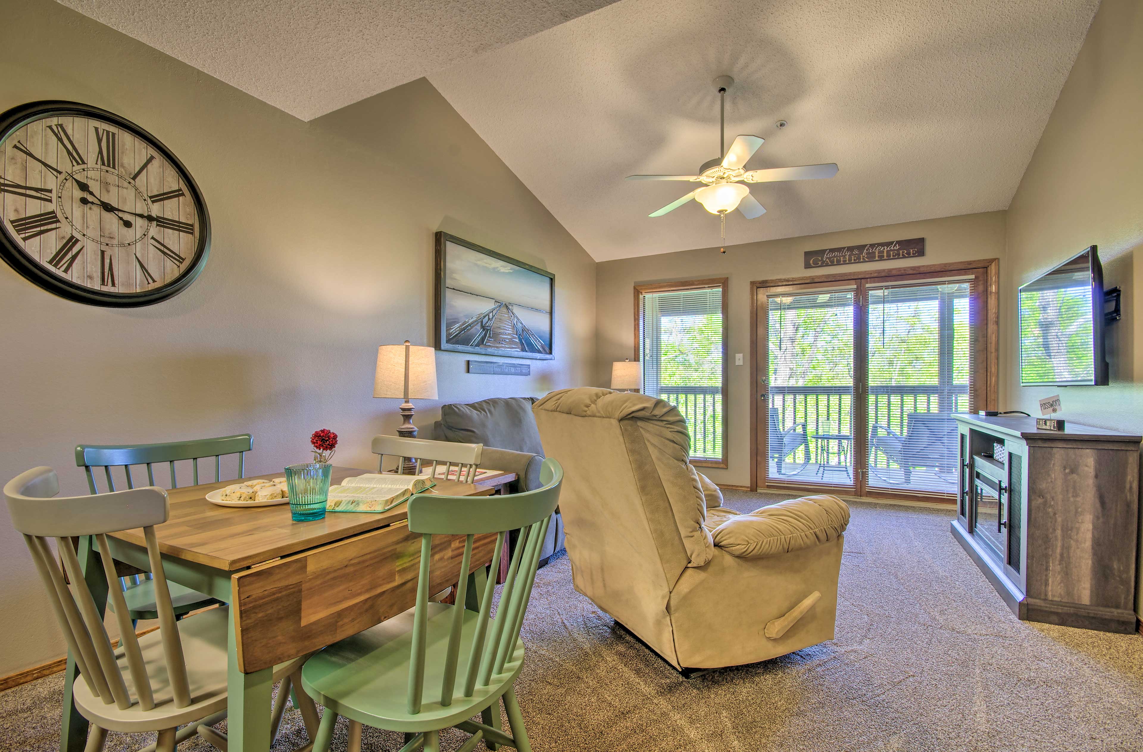 End the day with  dinner at the dining table at this Branson West condo!