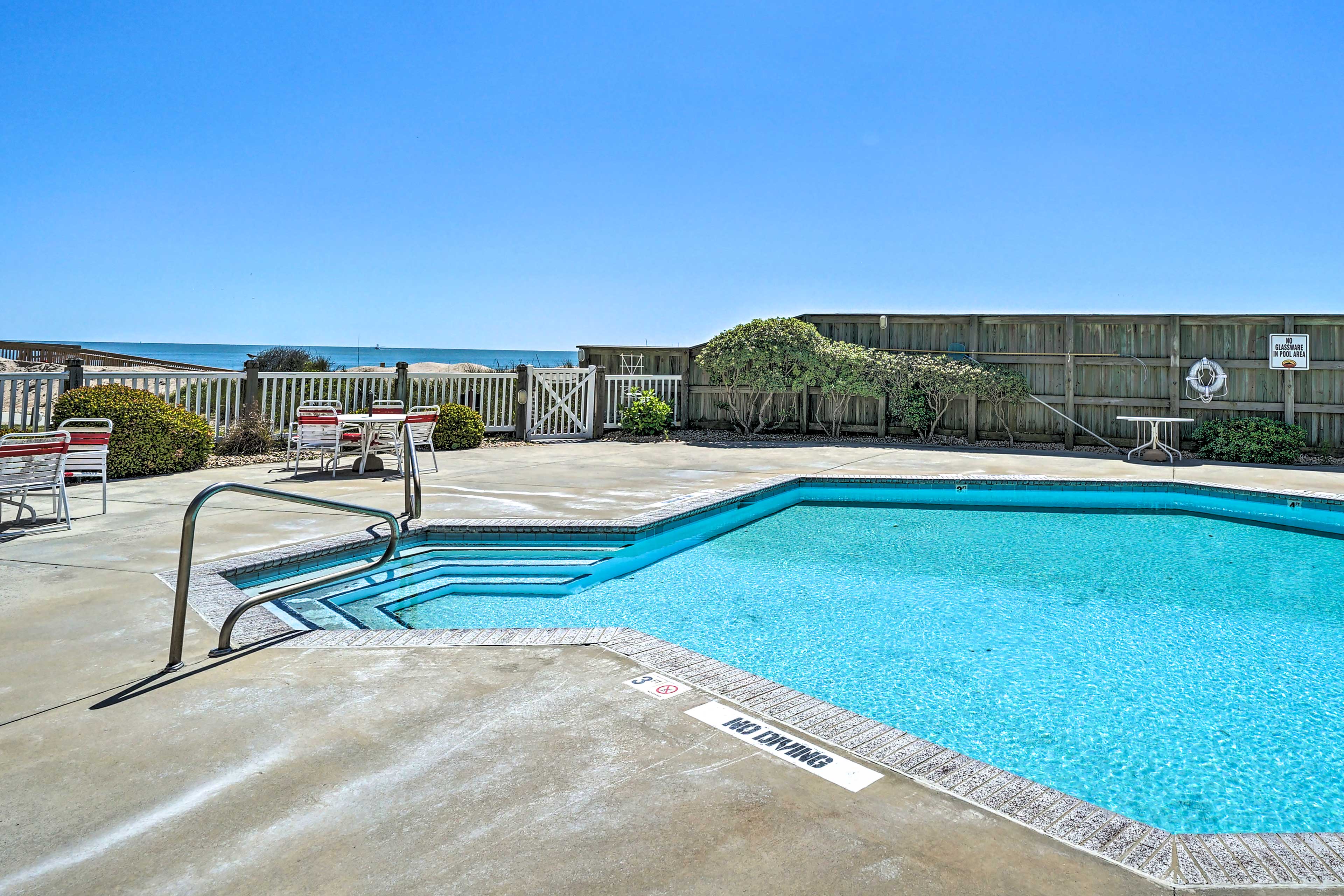 When you need a break from the sand, hop in the community pool to keep it cool.