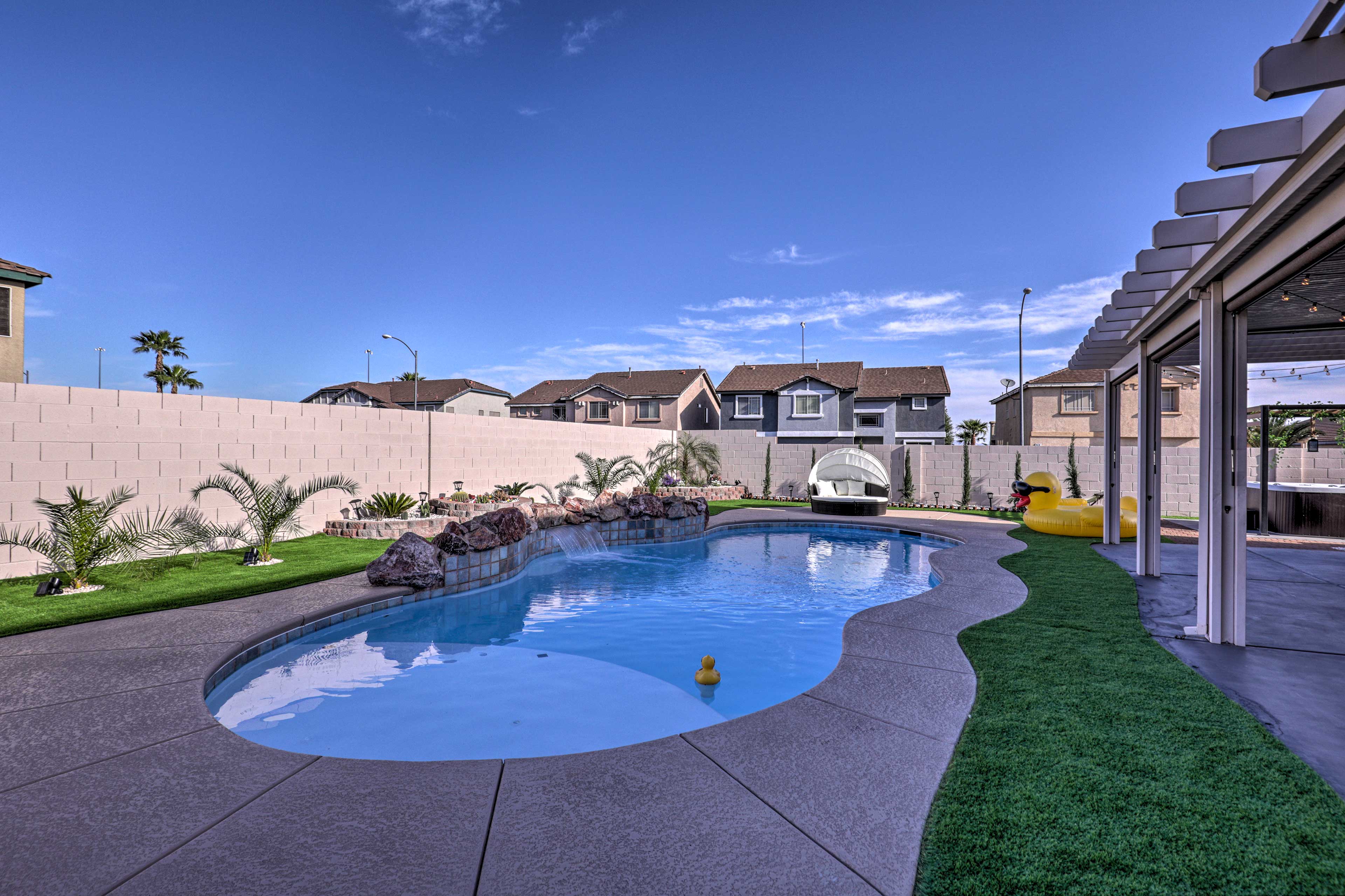 Too hot? Jump in the pool to cool off!