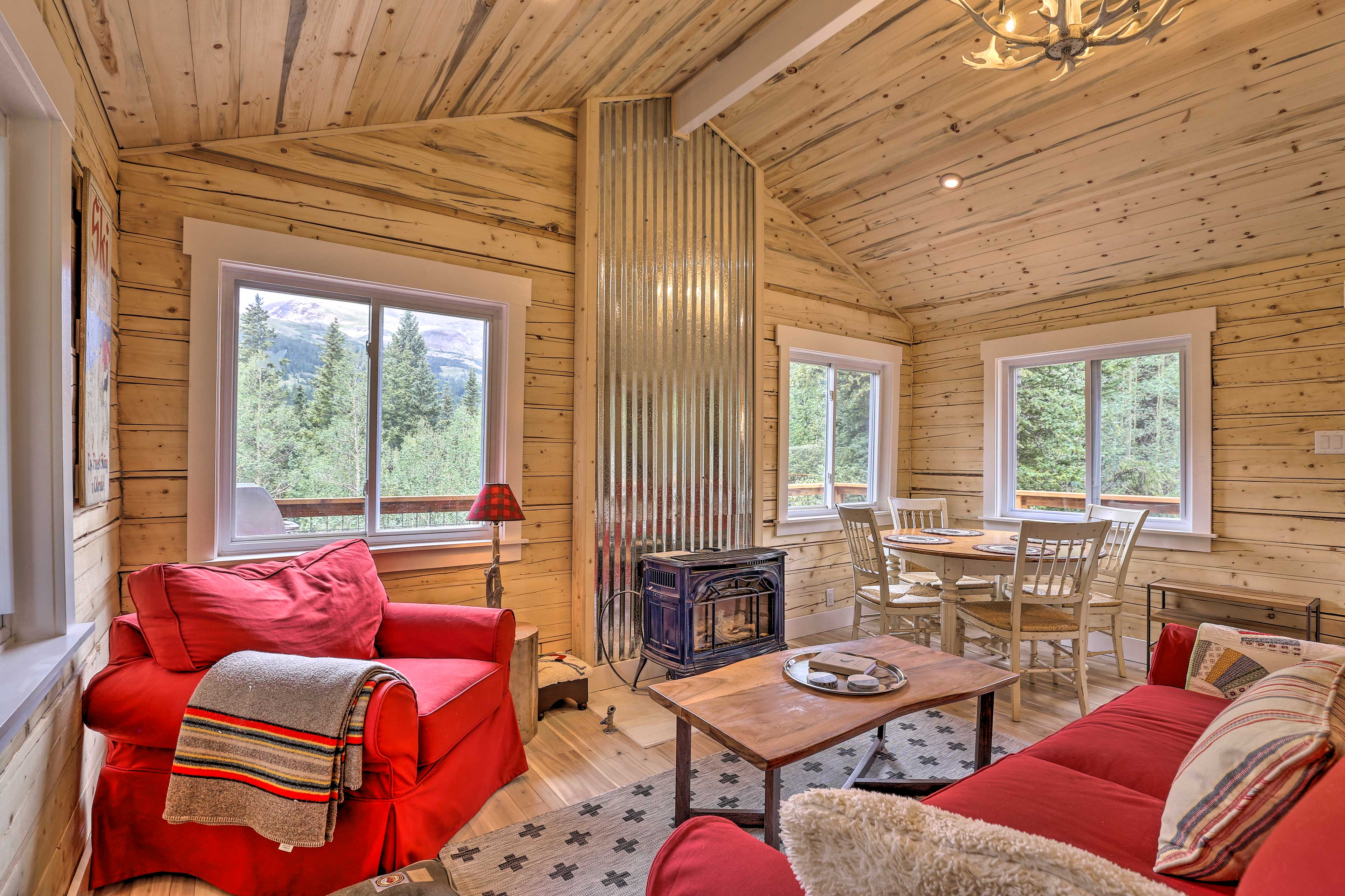 This modern cabin offers all the luxuries of home.