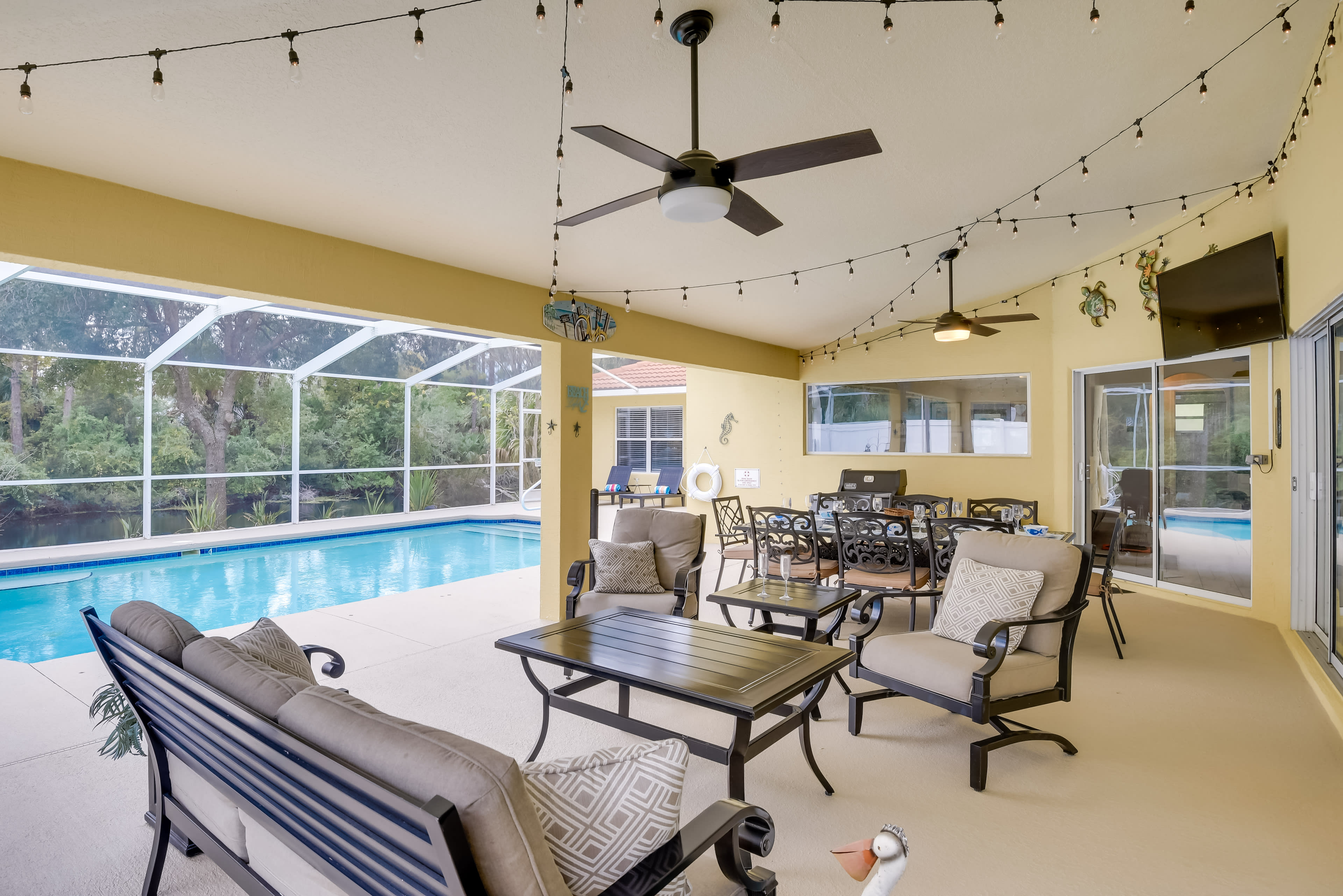 Screened Lanai | Covered Patio | Outdoor Dining | TV | Gas Grill