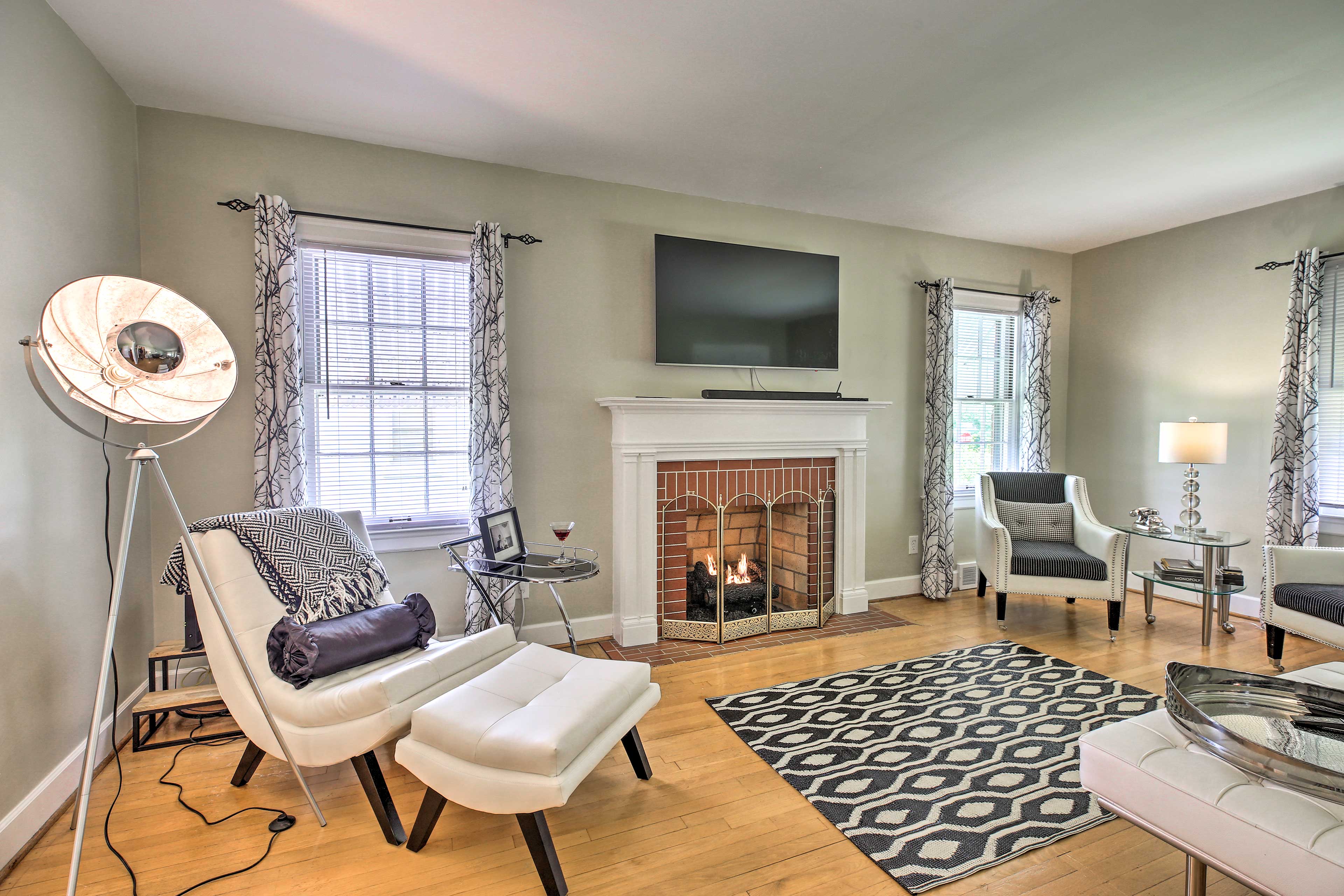 Stay cozy in the tastefully decorated living room while you watch a movie!