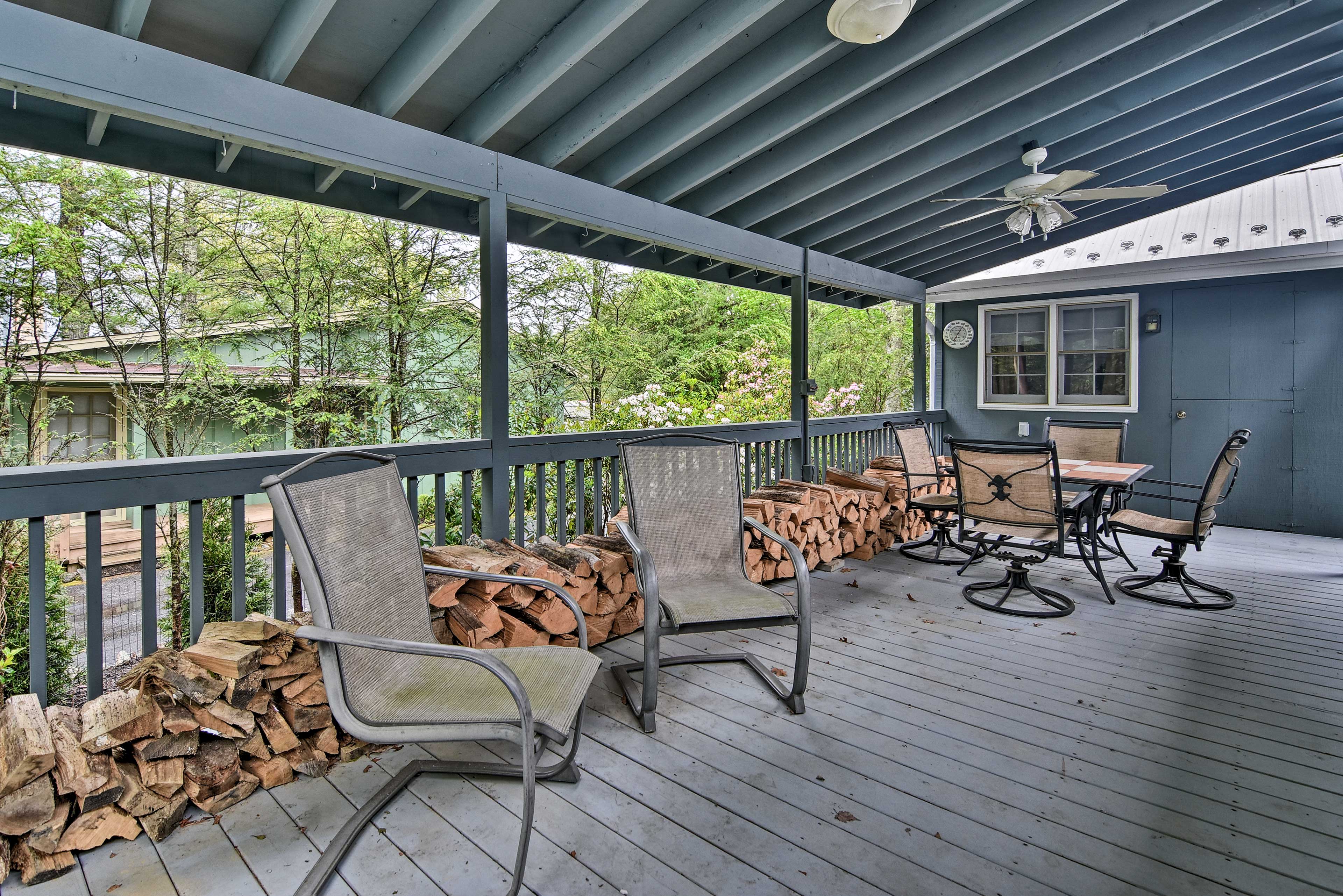 Evenings can be spent outside on the covered deck.