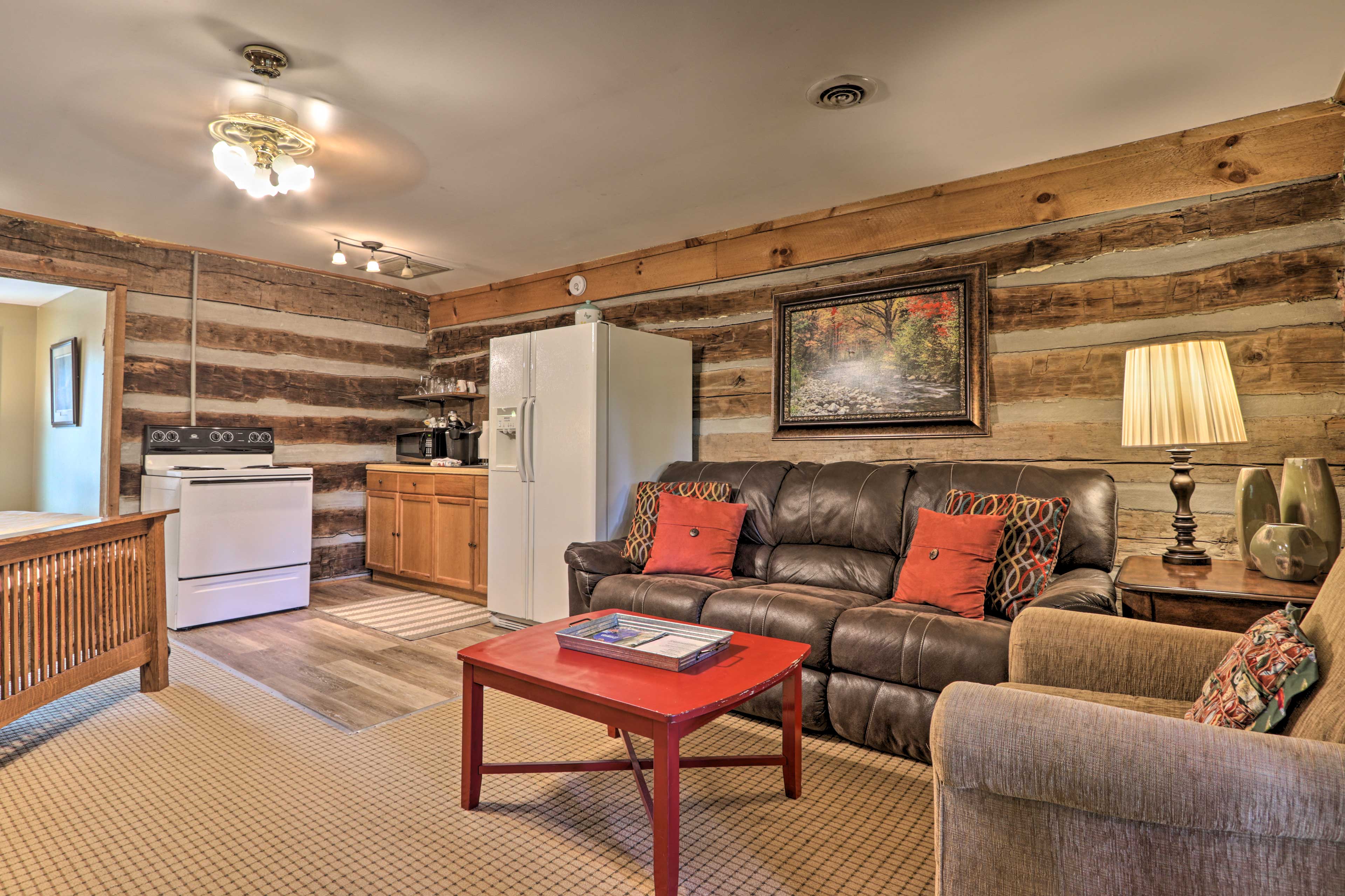 Kick your feet up in this cozy living area.