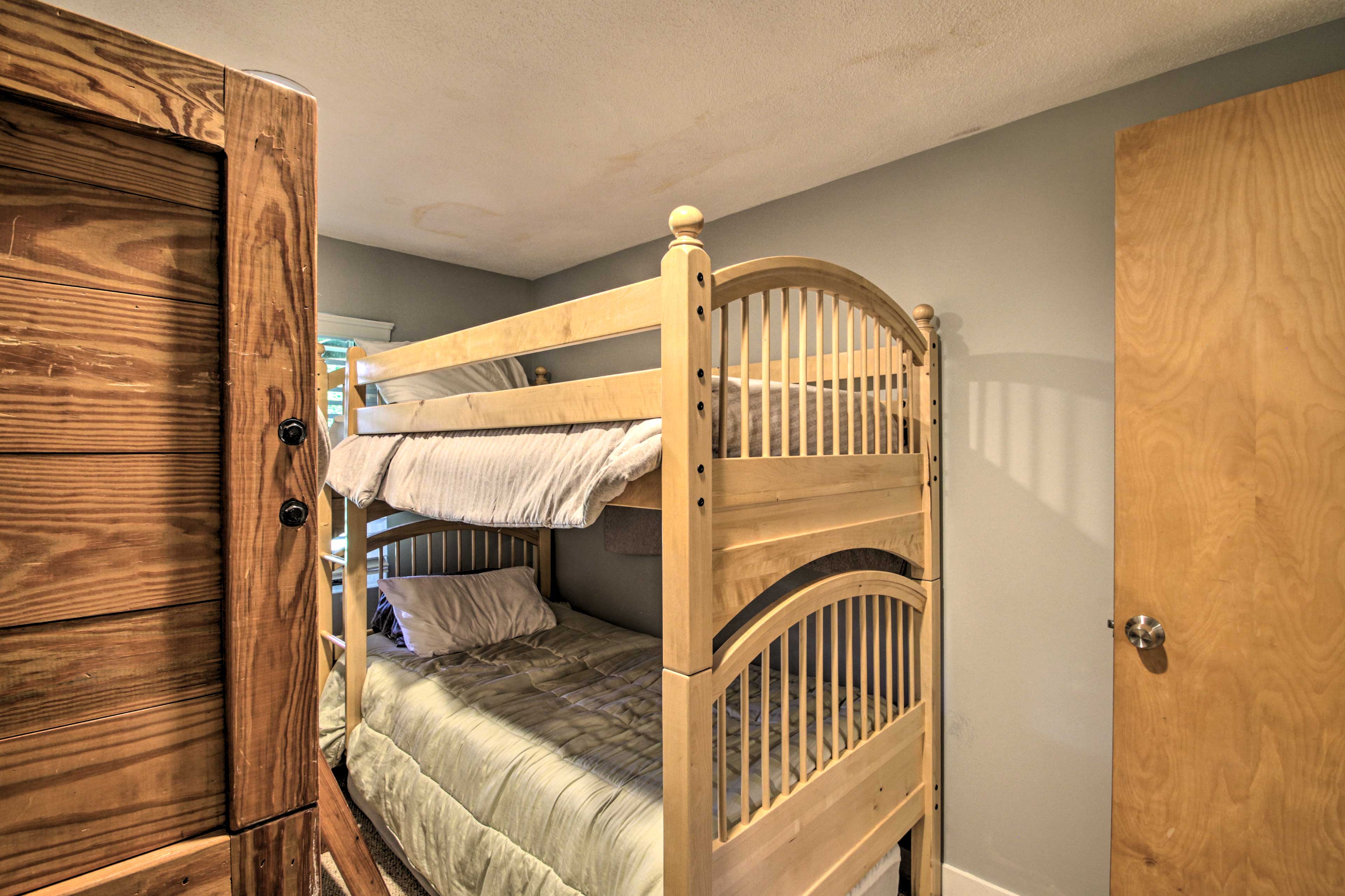 Four guests can sleep in the 2 twin bunk beds - one with a twin trundle bed.