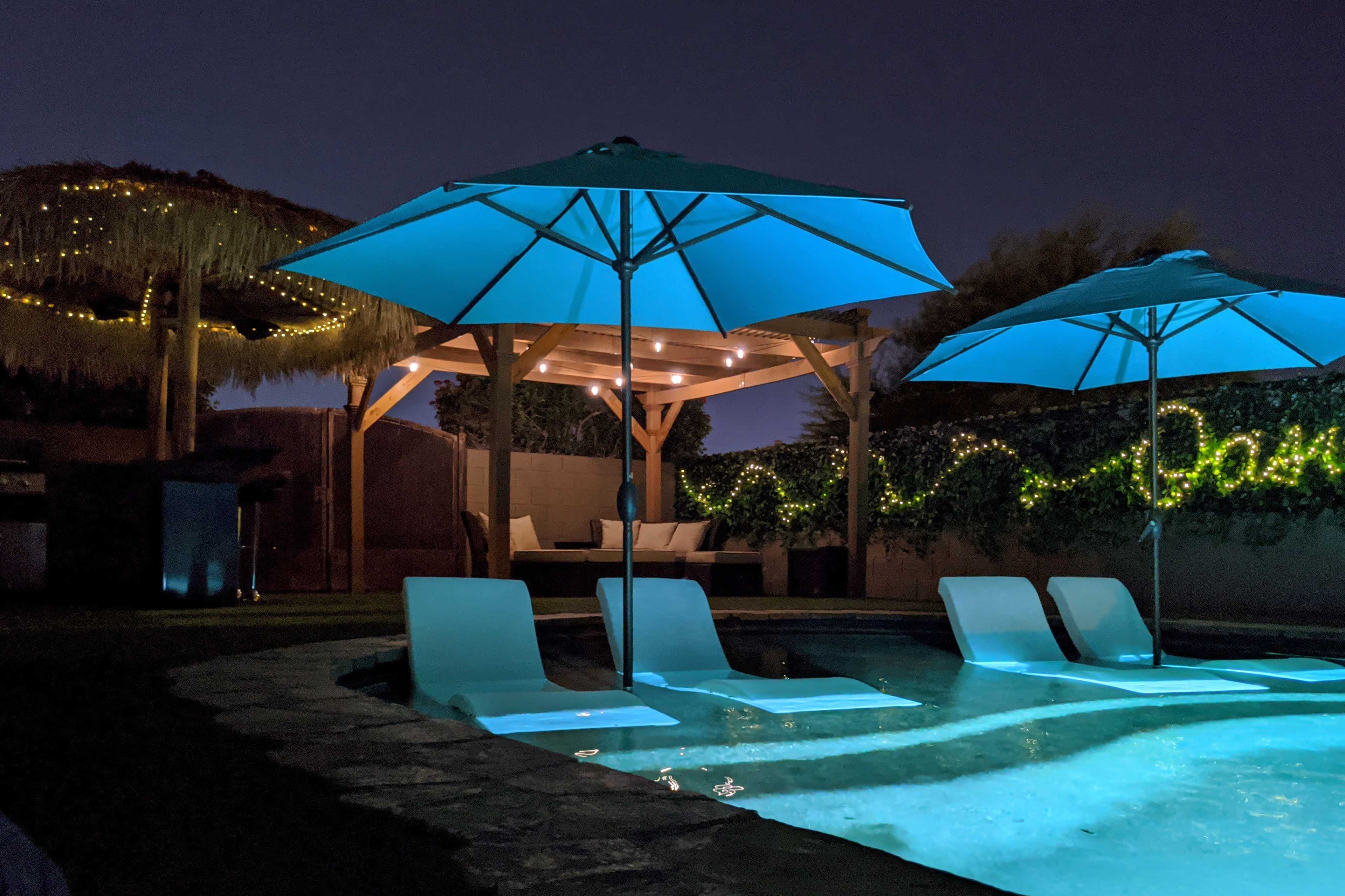 At night, this oasis comes alive with light!