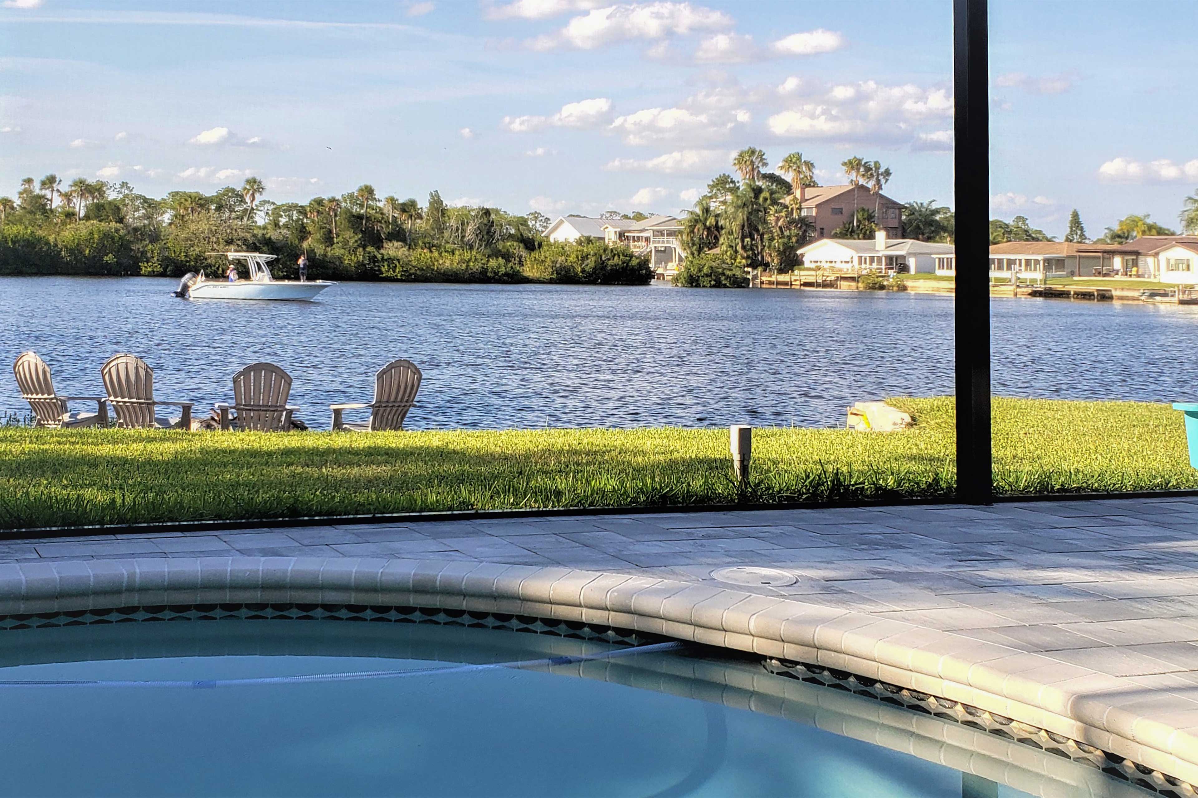 Host dinner outside in the mild evening as the kids splash in the pool.