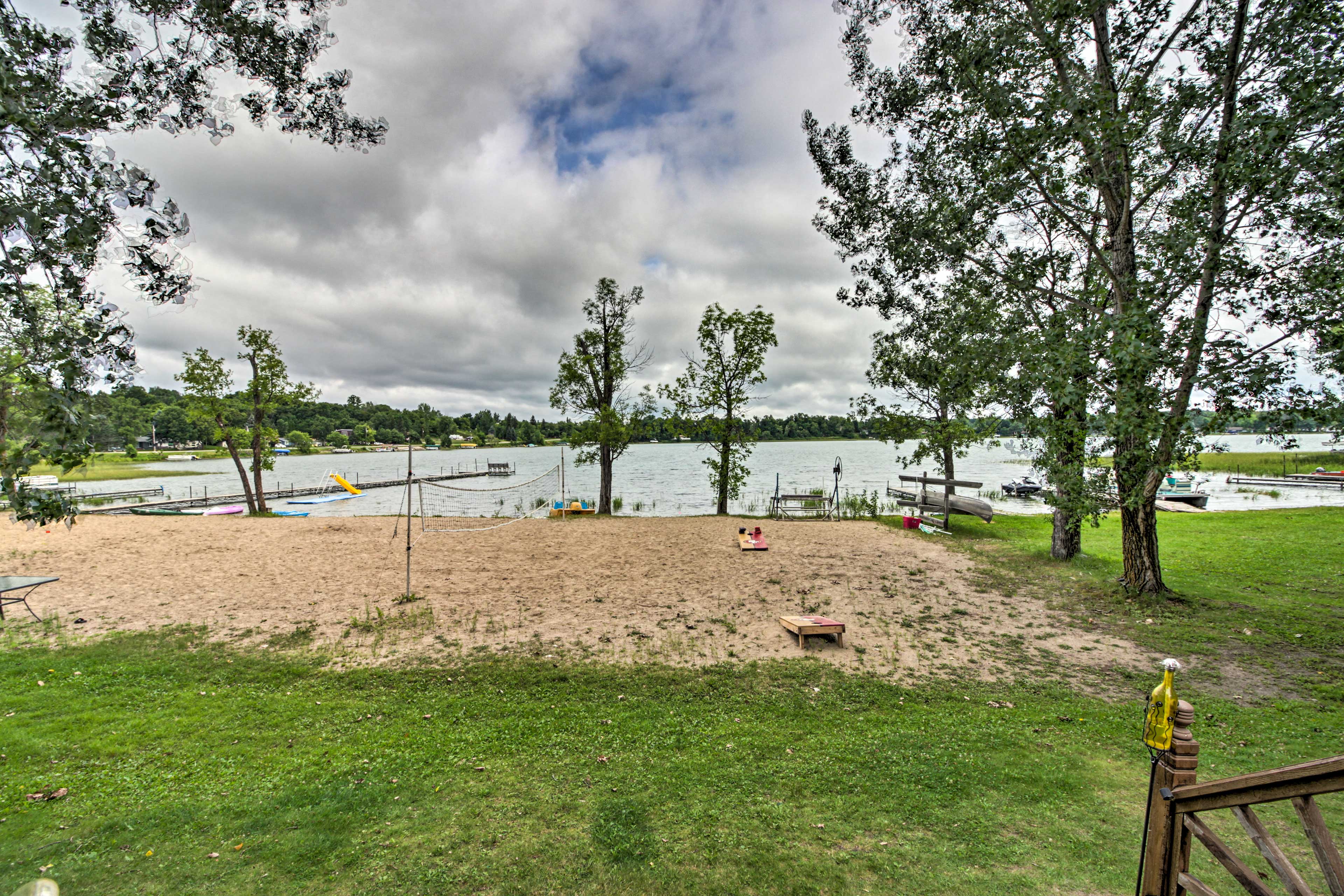 Head down to the beach for sand volleyball, cornhole, ping pong, and more!