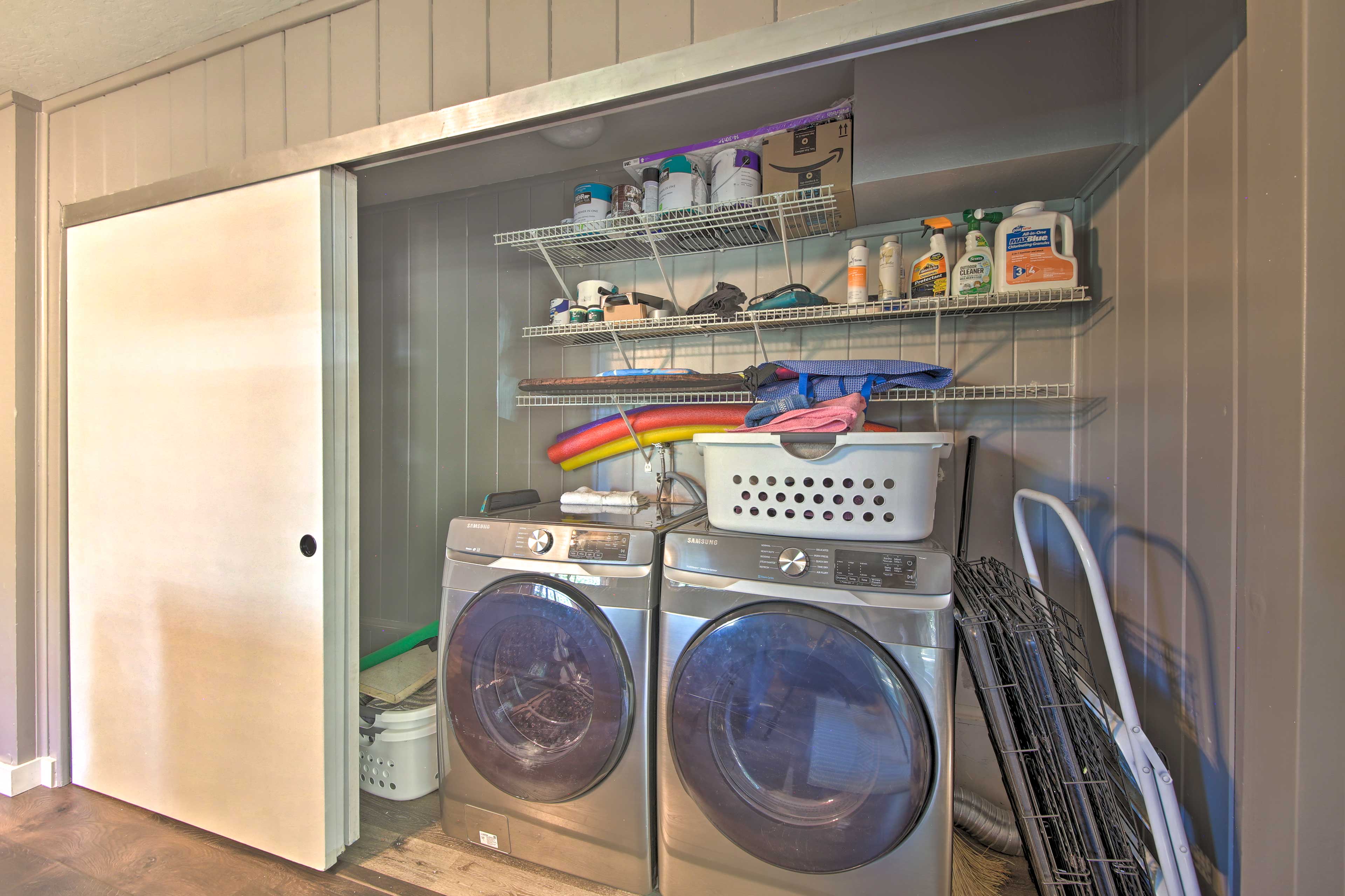 Keep your wardrobe clean wtih the home's laundry machines.